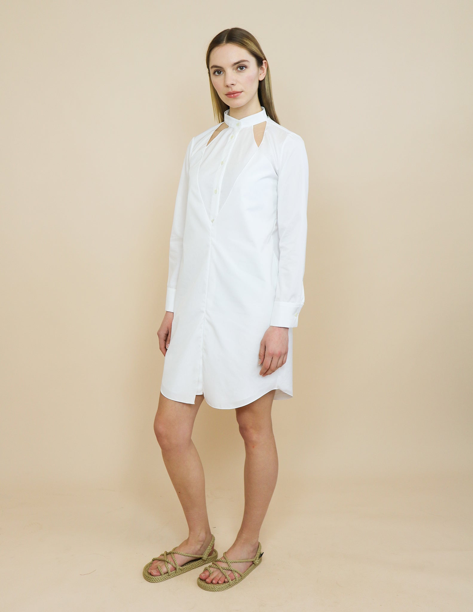 Shirt dress in white