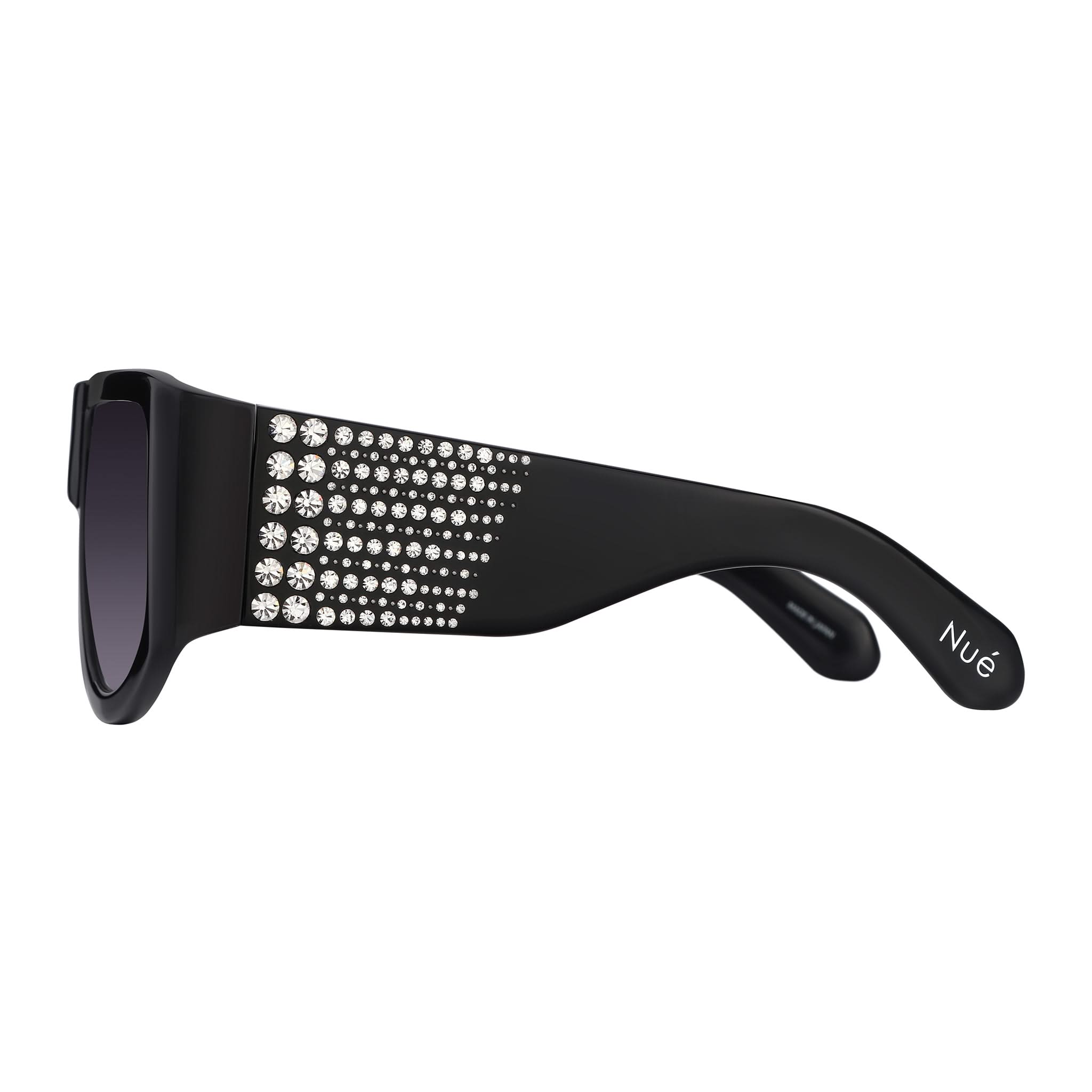 IT GIRL SUNGLASSES IN BLACK WITH CRYSTALS - Black