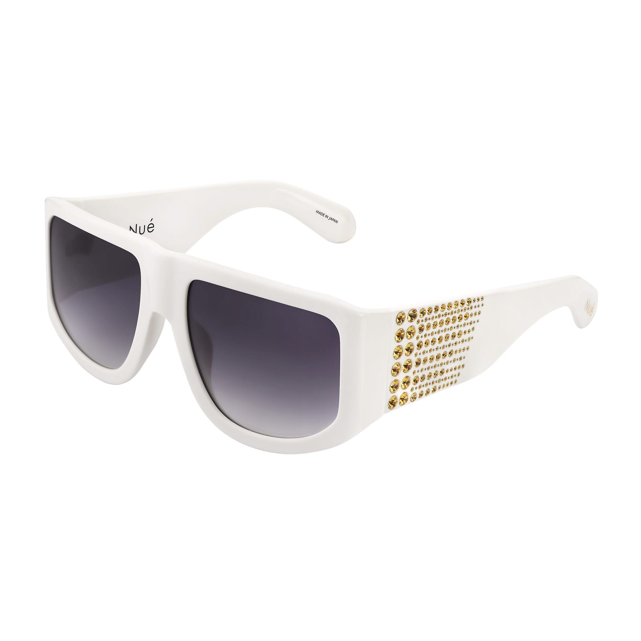 IT GIRL SUNGLASSES IN WHITE WITH CRYSTALS