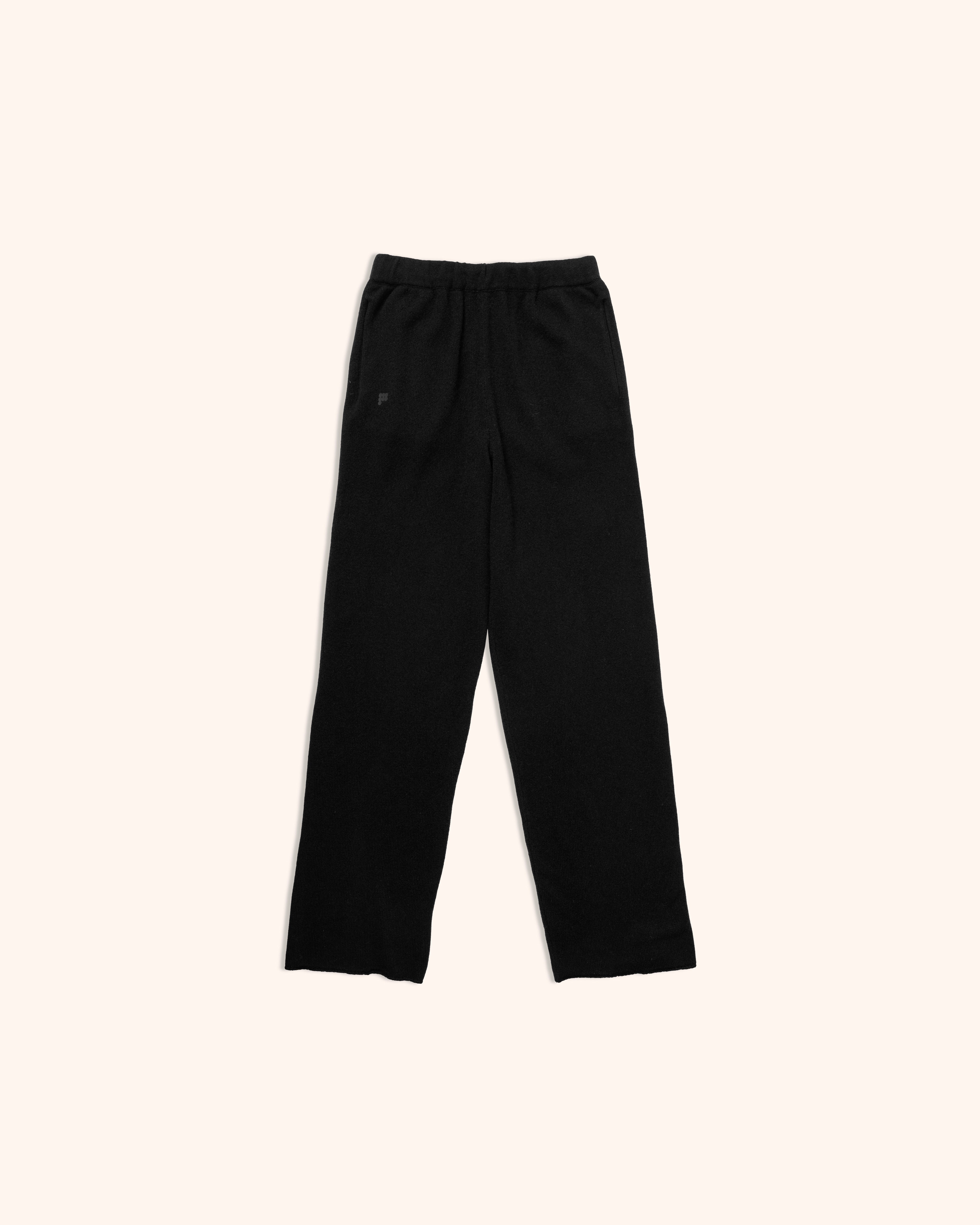 Cropped Midweight Trackpants - Black