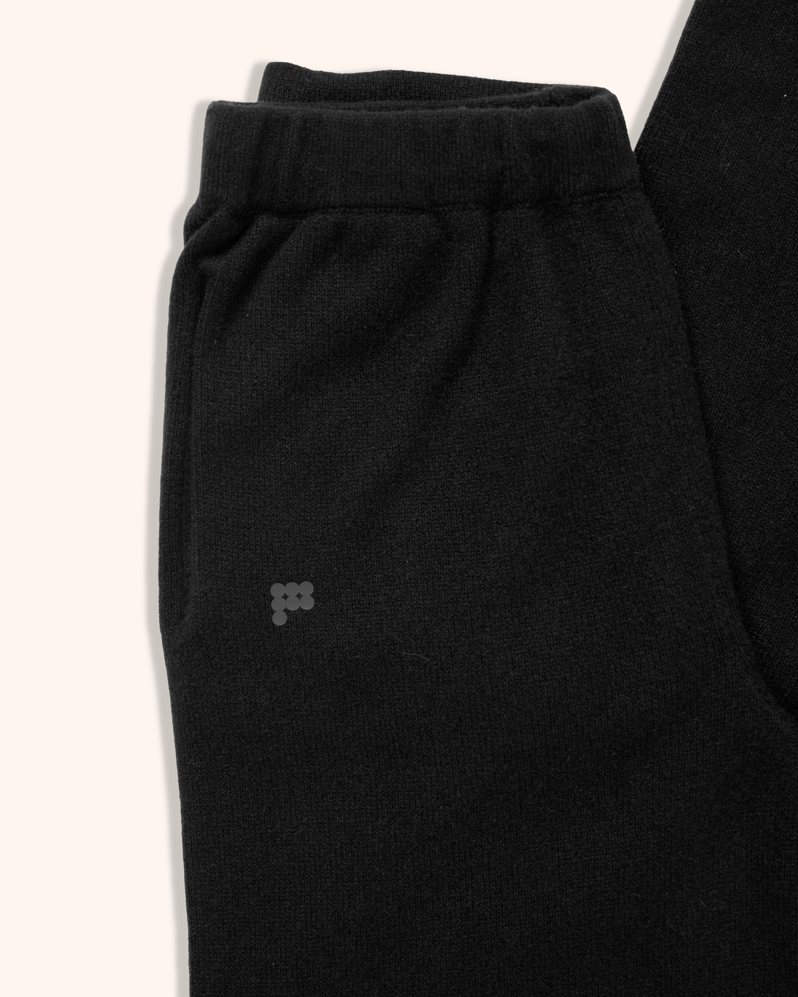 Cropped Midweight Trackpants - Black