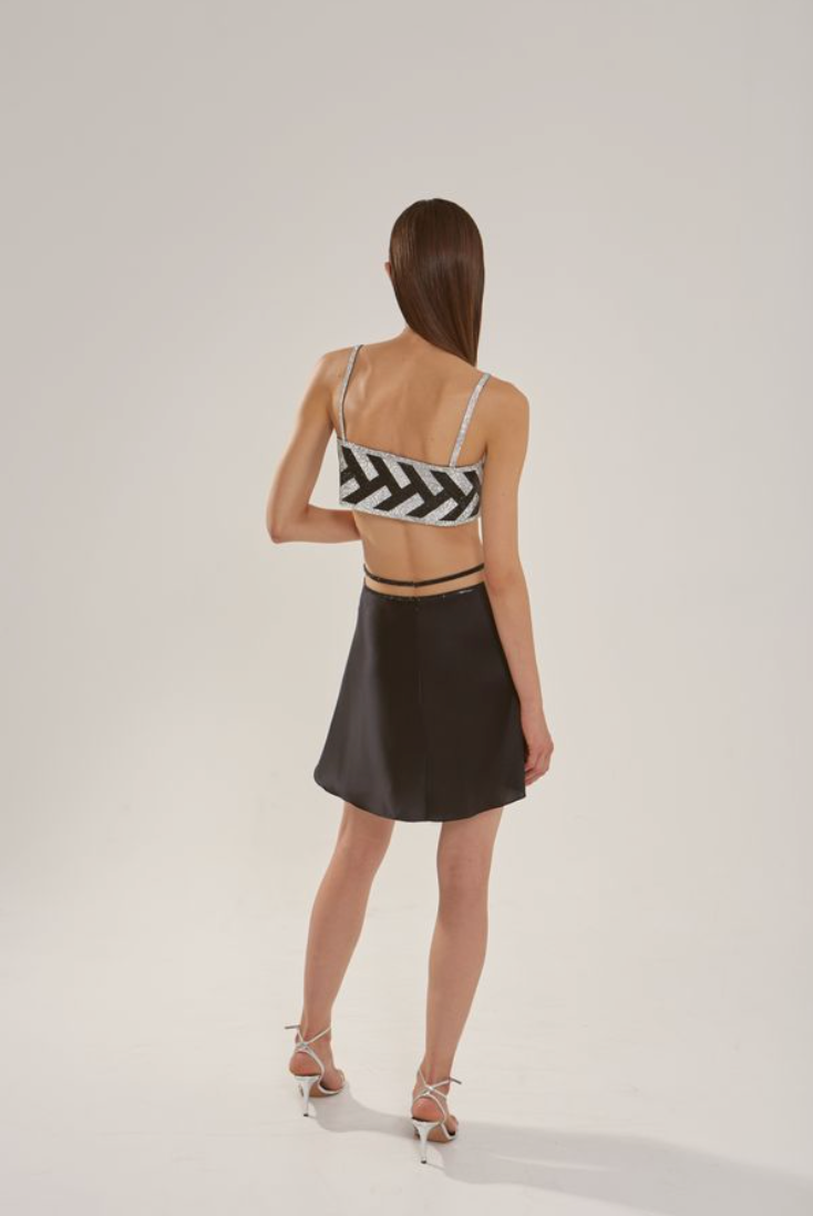 SILK SKIRT MINI - Black
