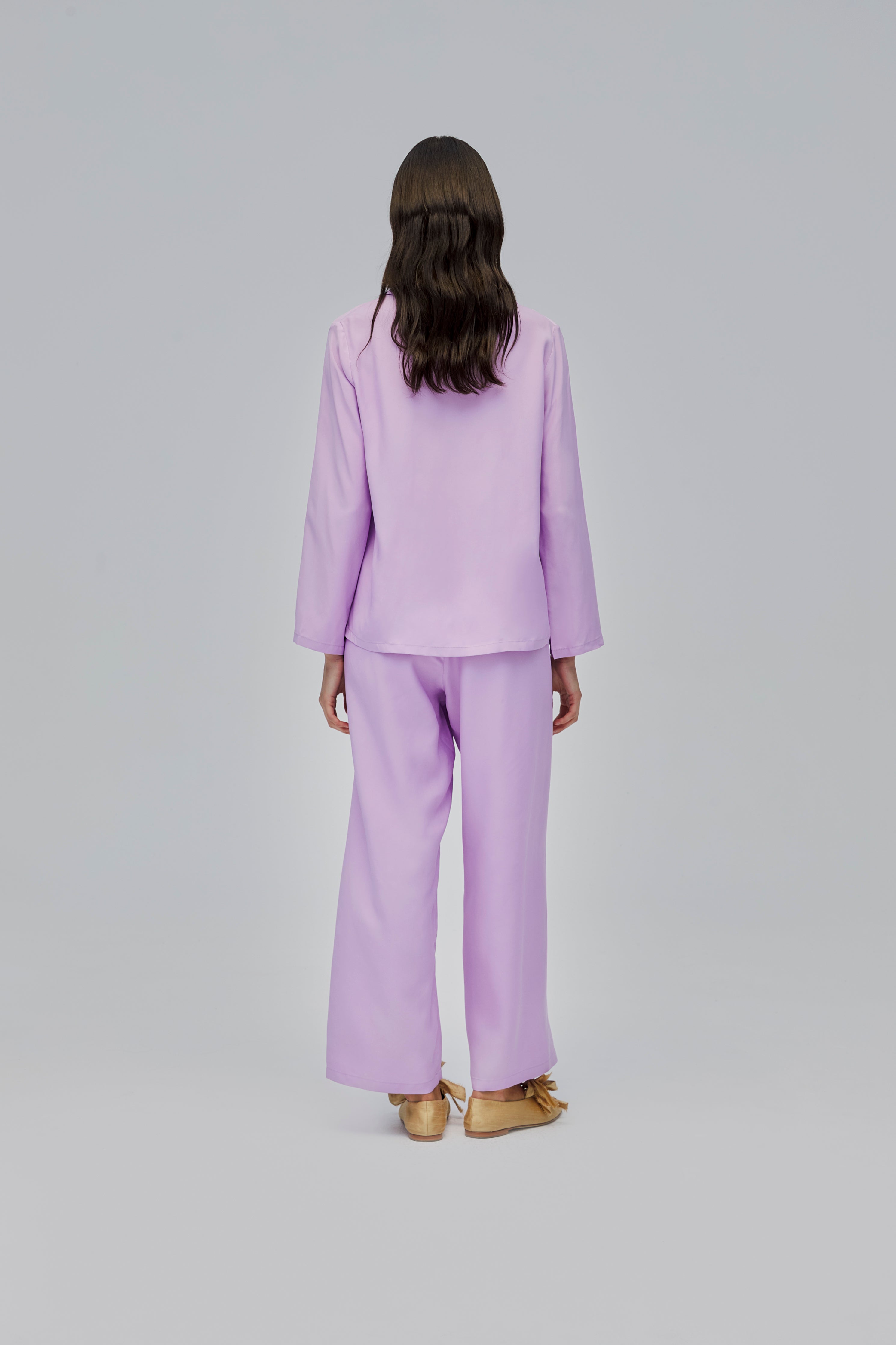 The Bow Pajama Set in Lavender