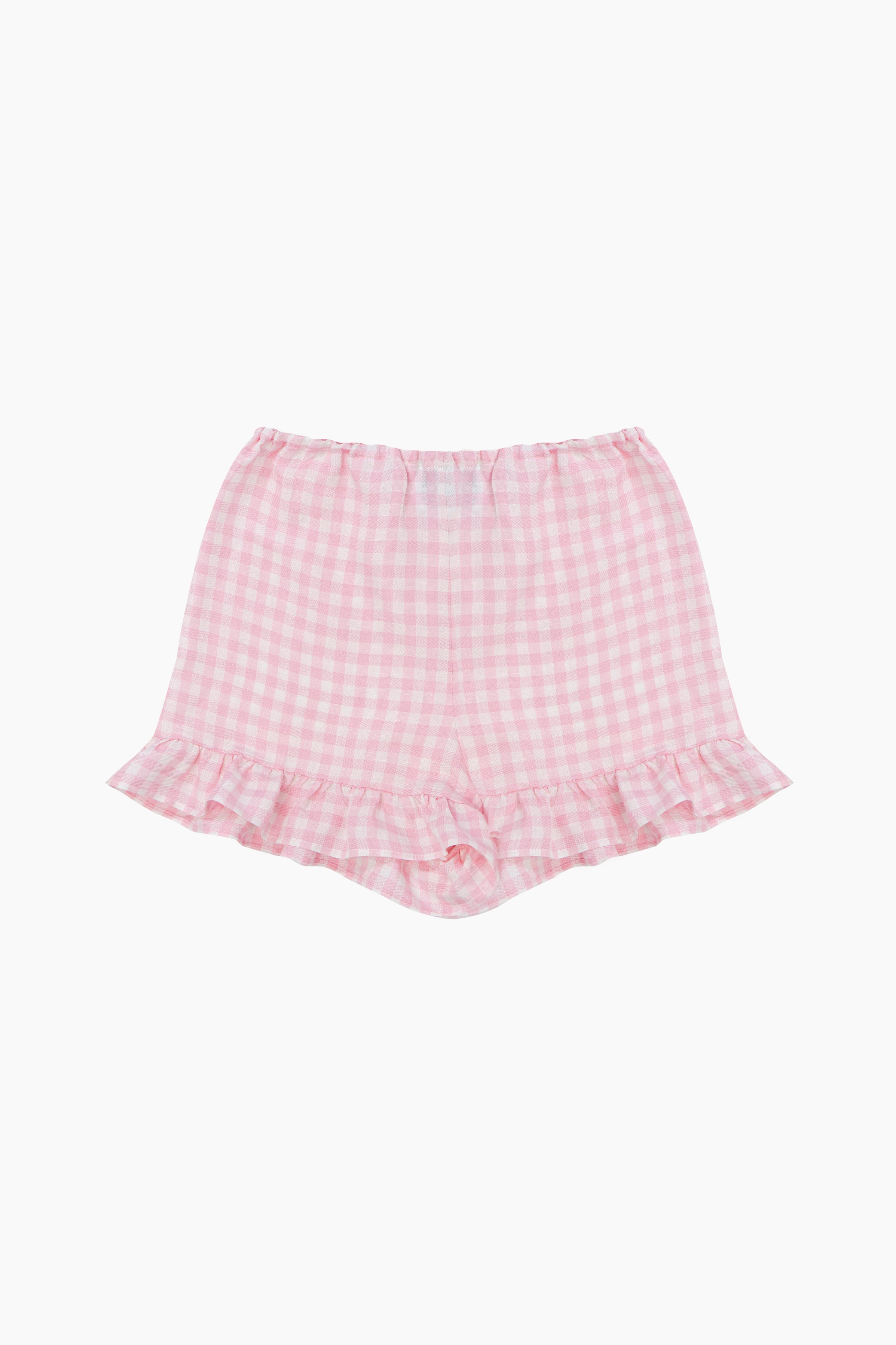 Cha-Cha Lounge Shorts with Headscarf in Pink Vichy