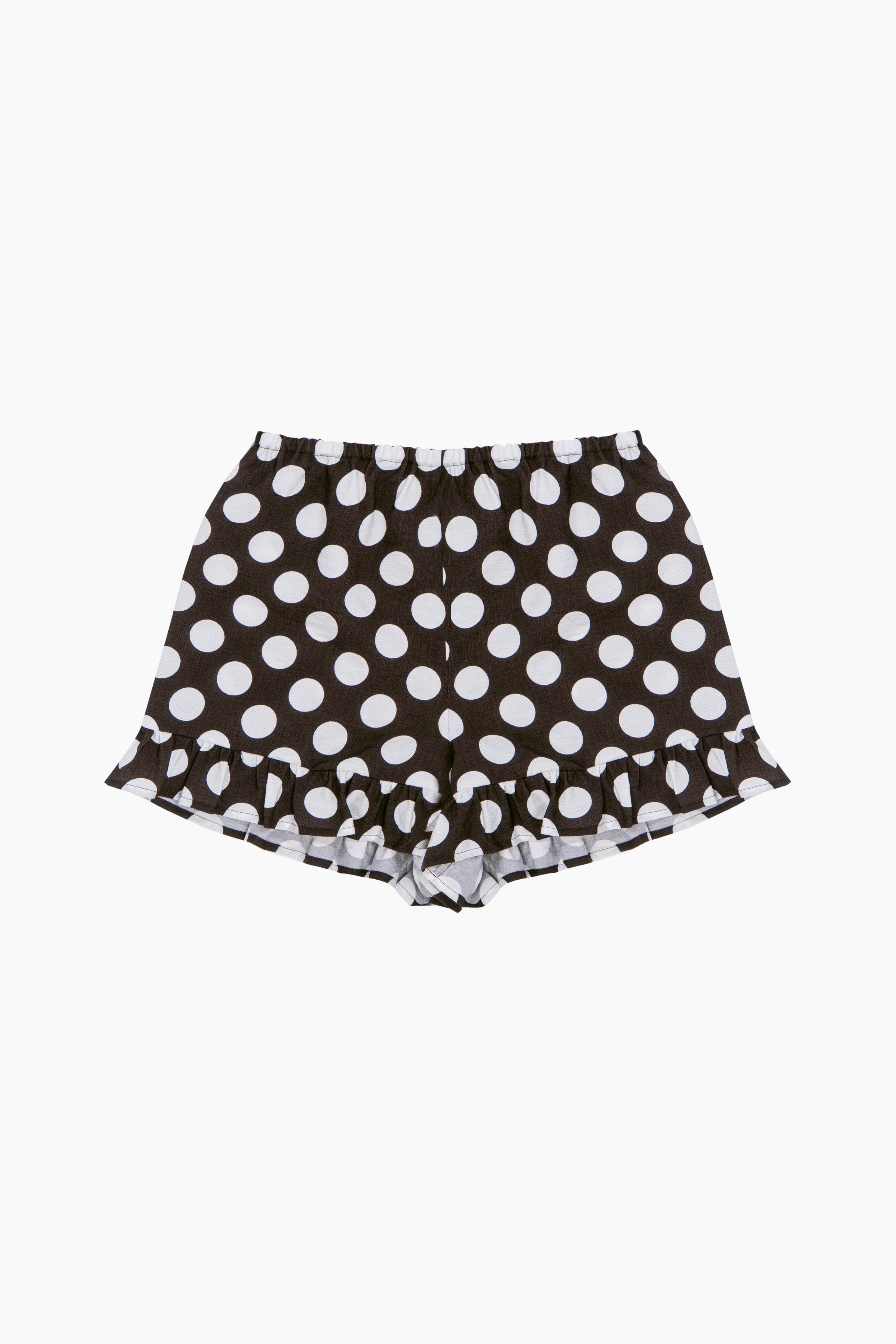 Cha-Cha Lounge Shorts with Headscarf in Black Polka Dot