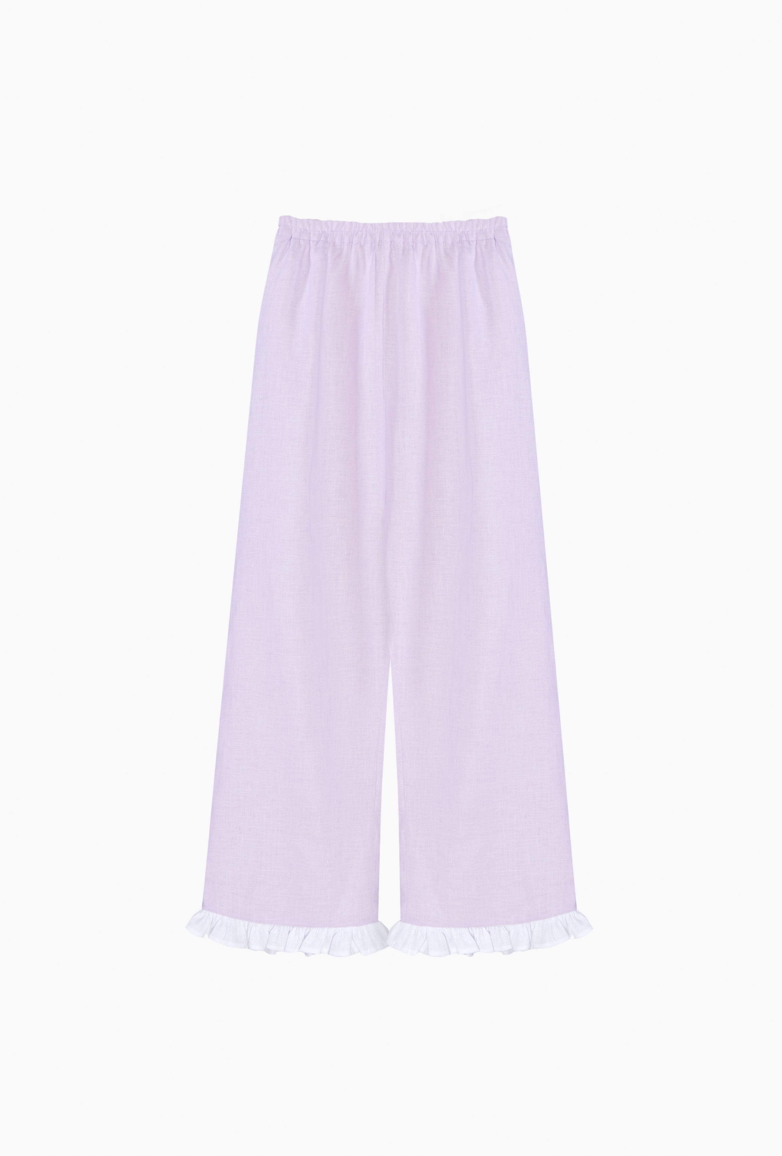 Puff Linen Lounge Pants in Lavender