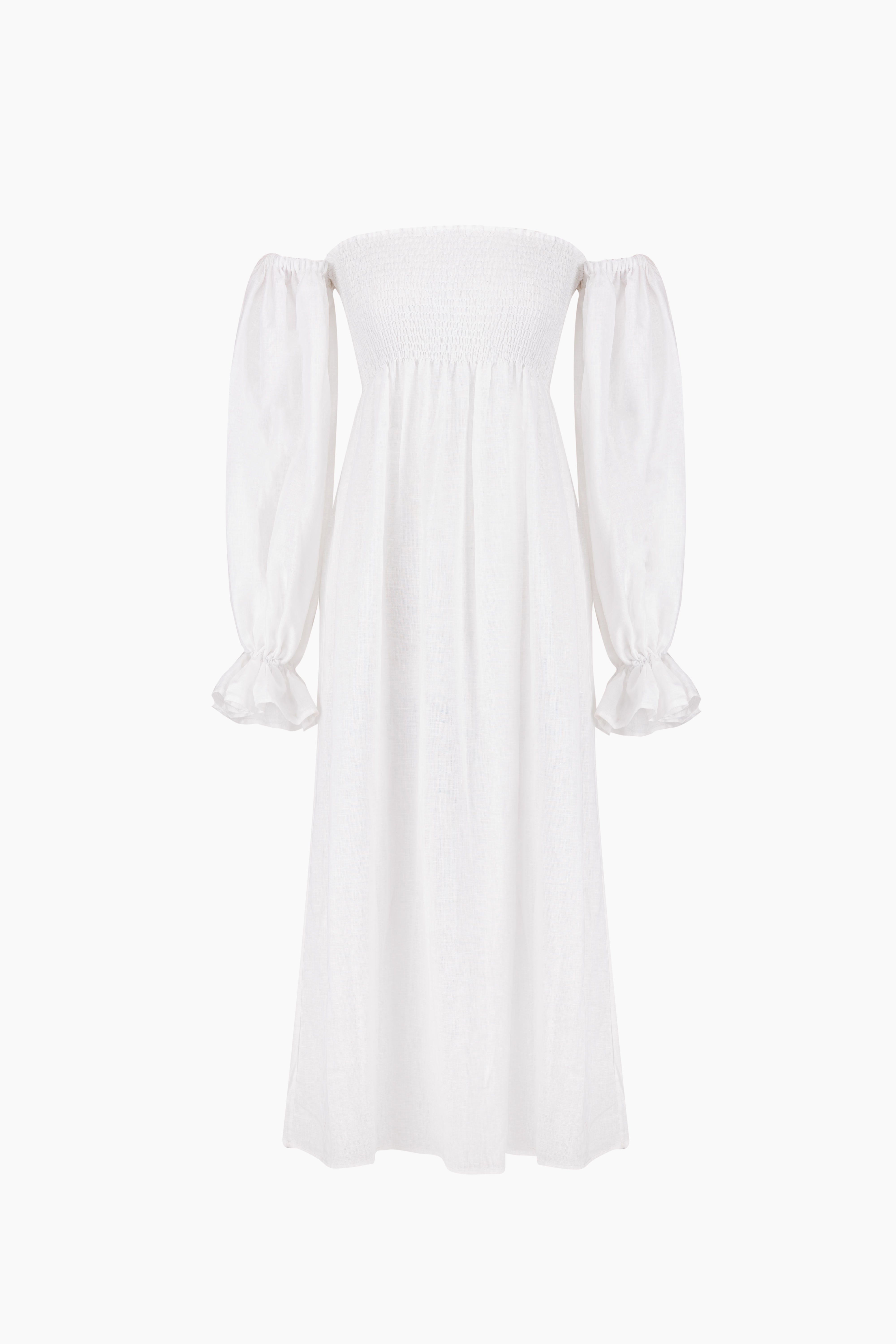 Atlanta Linen Dress in White