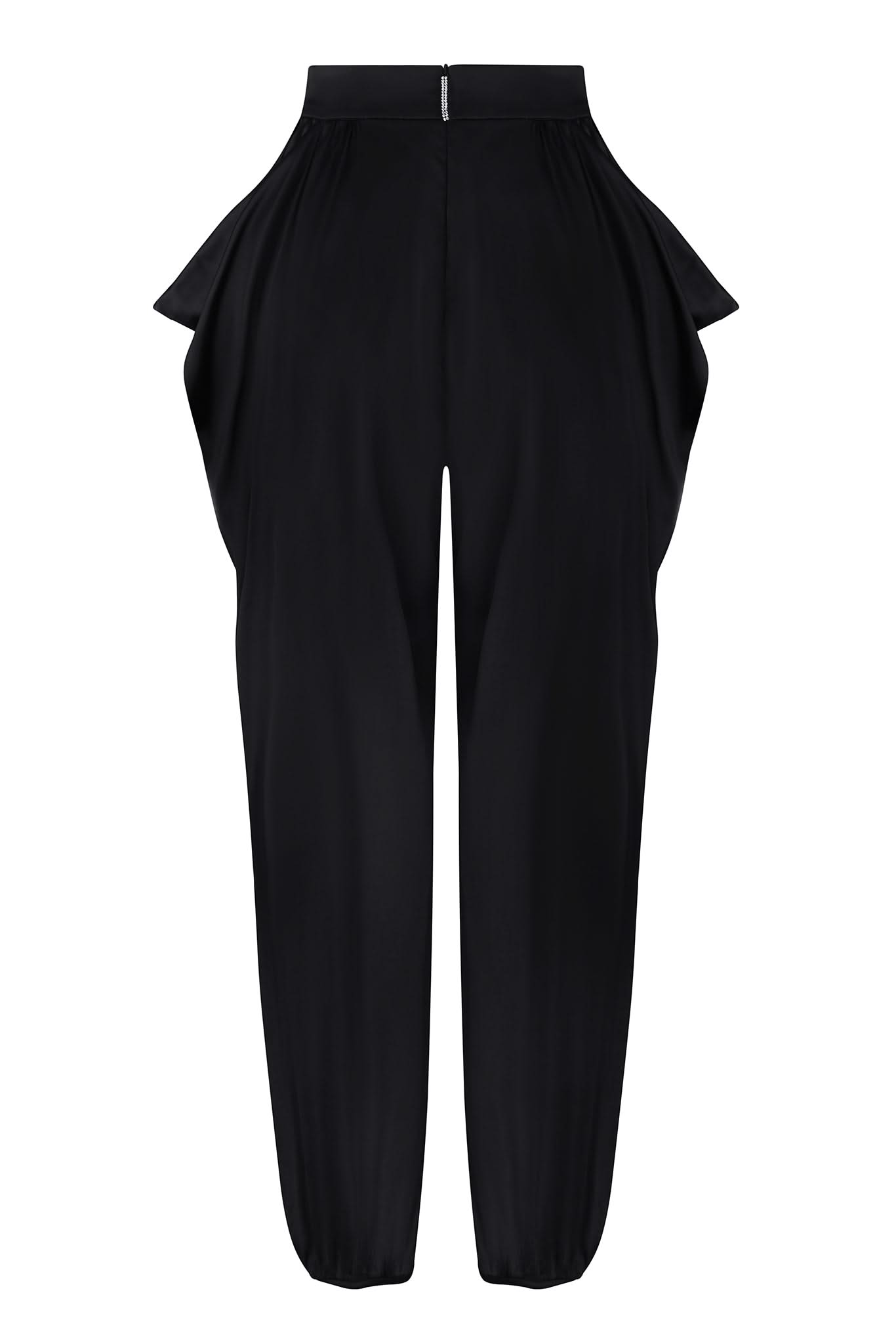 NIMA SILK TROUSERS - Black