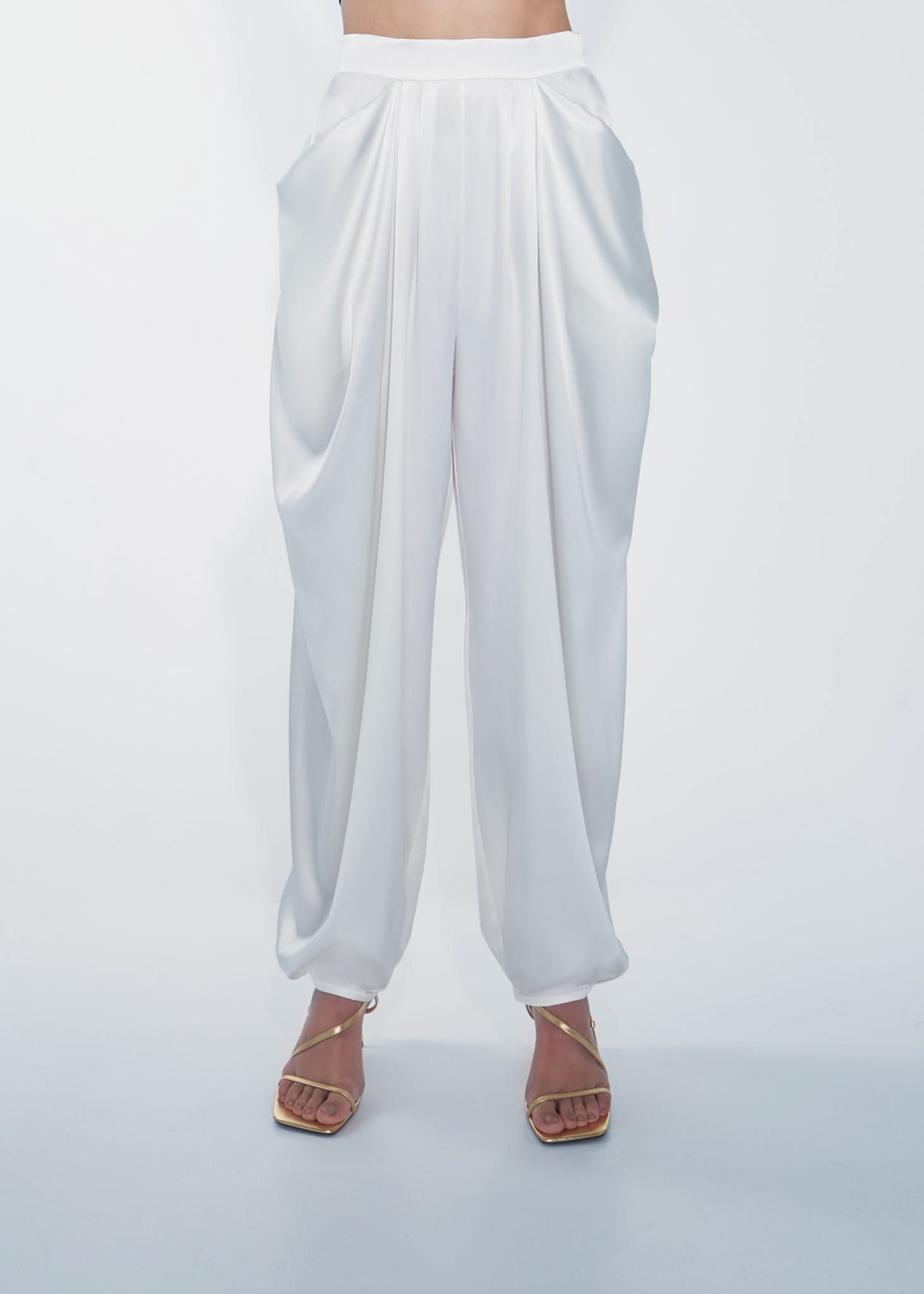 NIMA SILK TROUSERS - Ivory