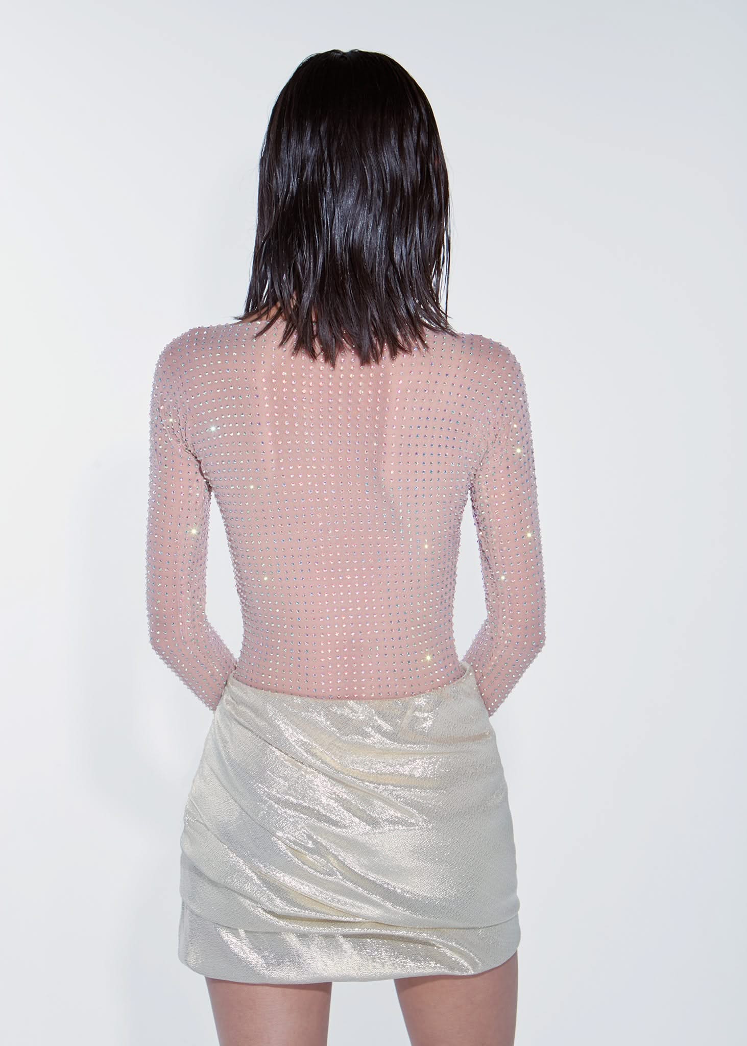 CRYSTAL BODYSUIT - Nude