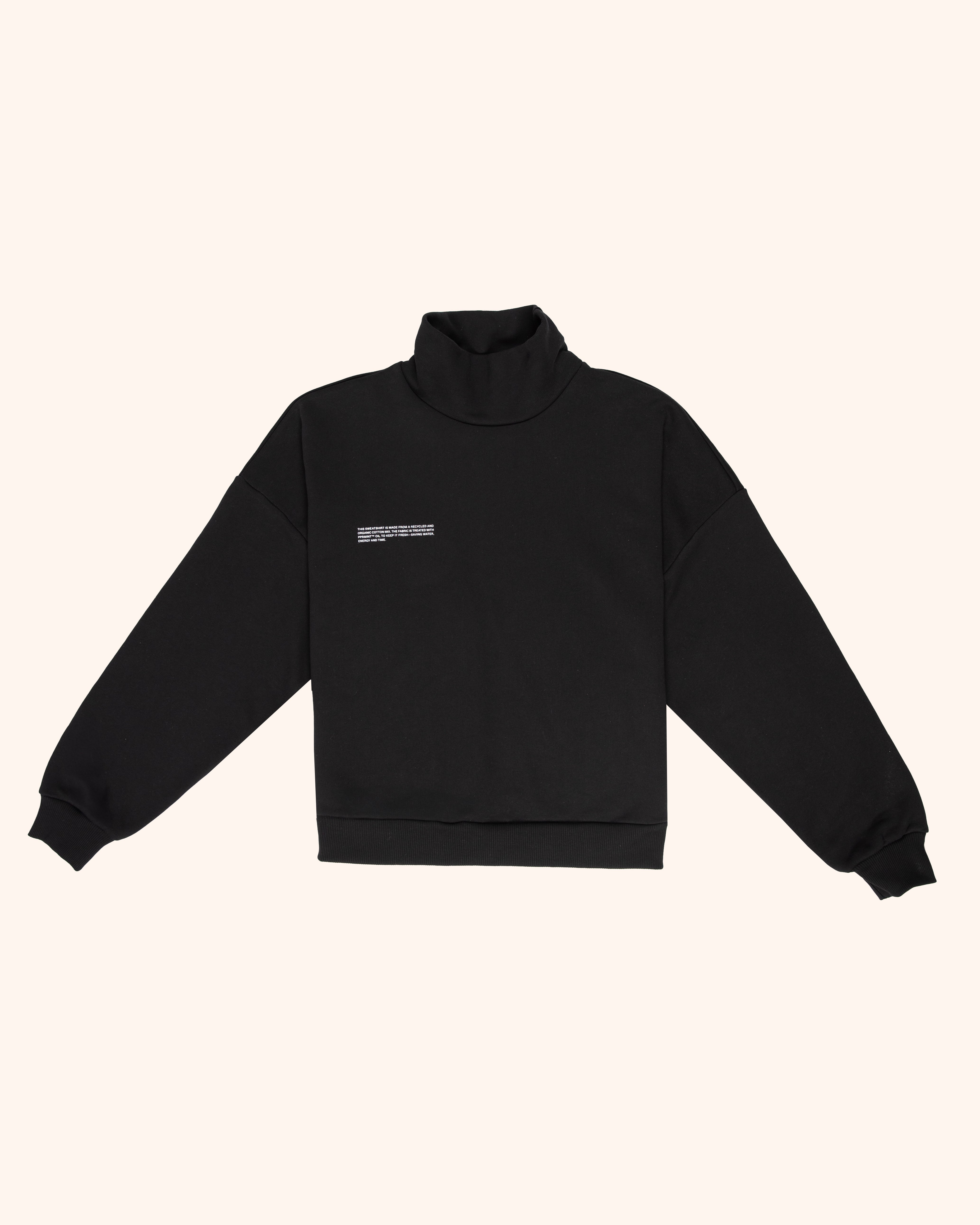 High Neck Midweight Sweatshirt - Black