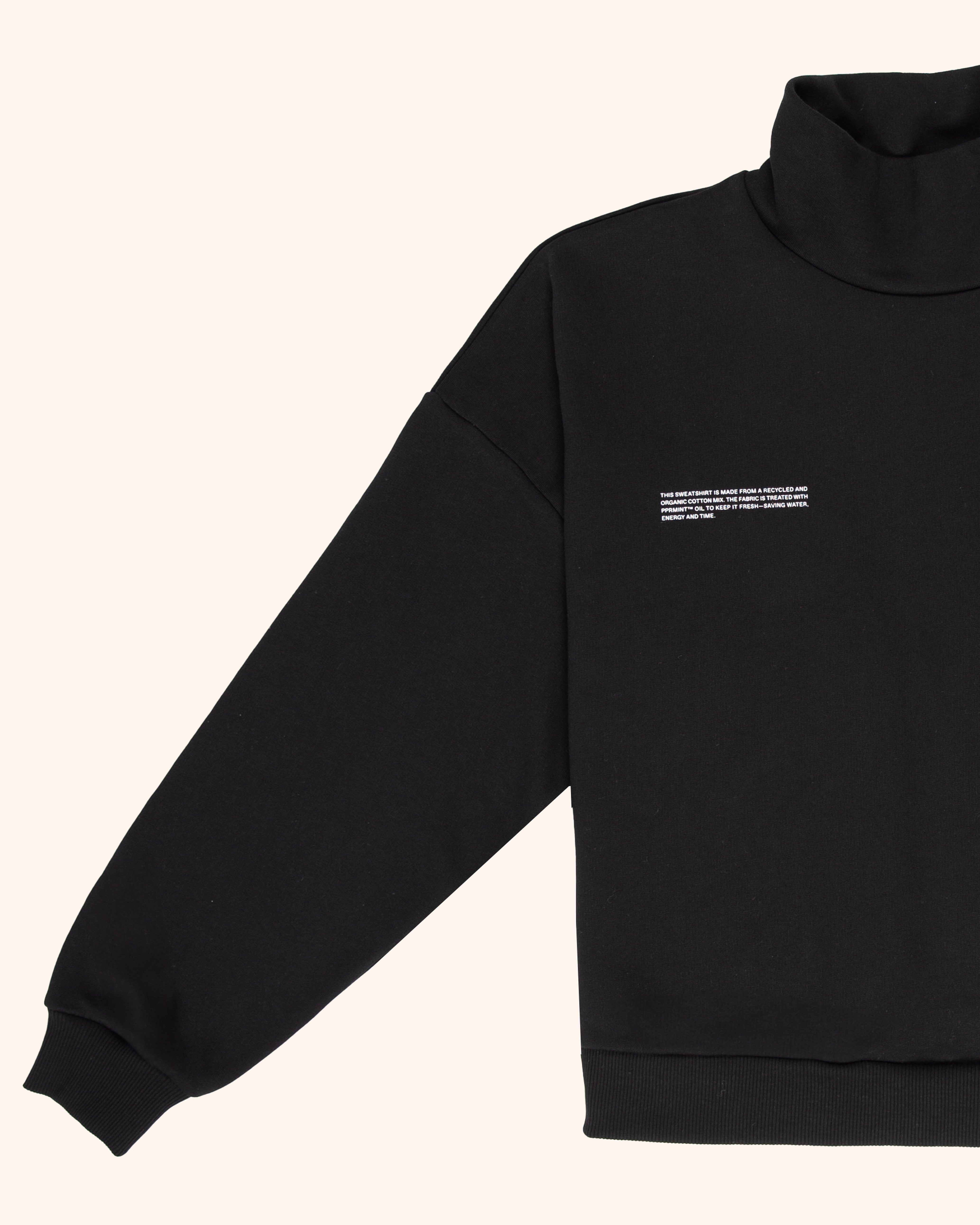 High Neck Midweight Sweatshirt - Black