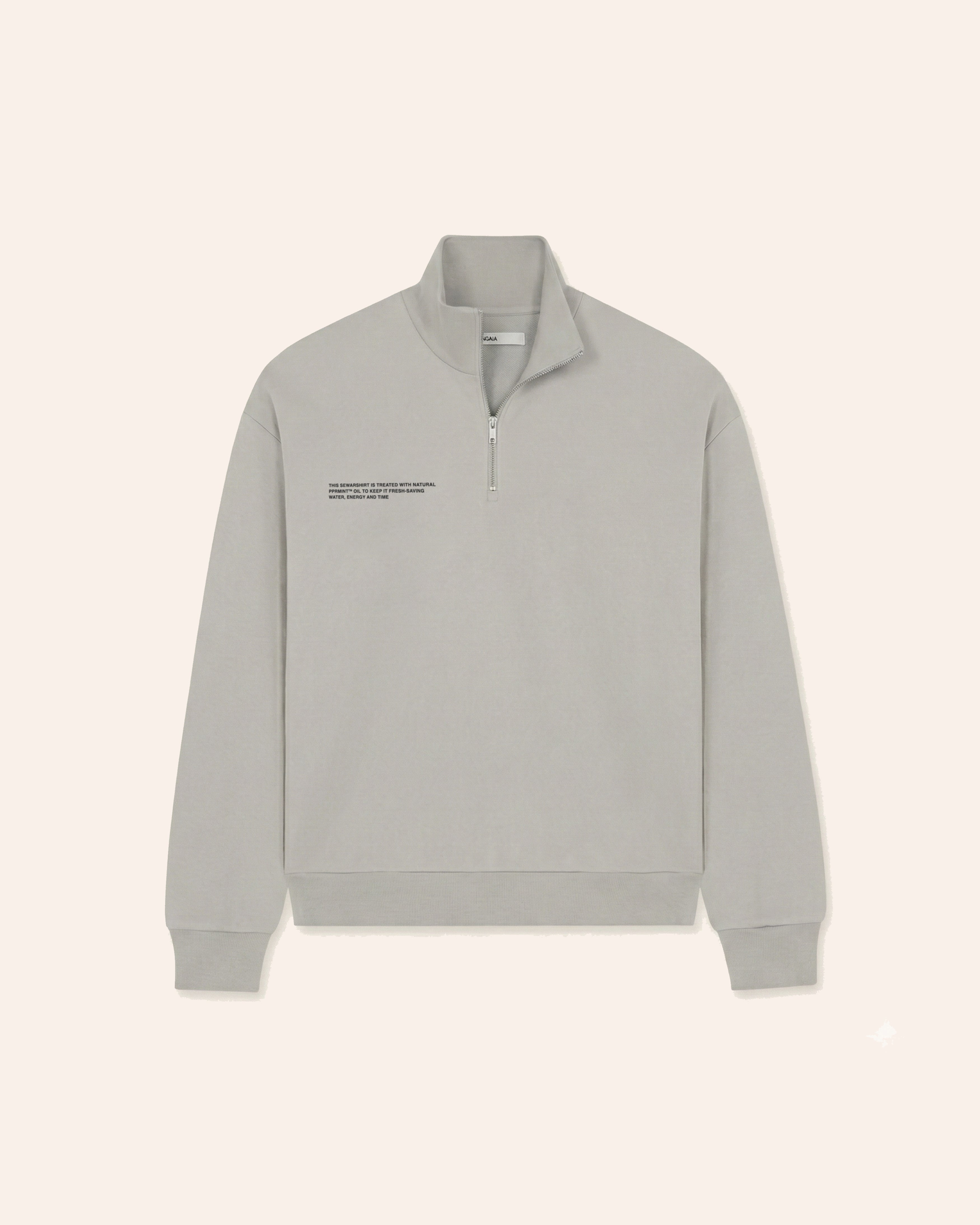 Midweight Half Zip Sweatshirt - Stone