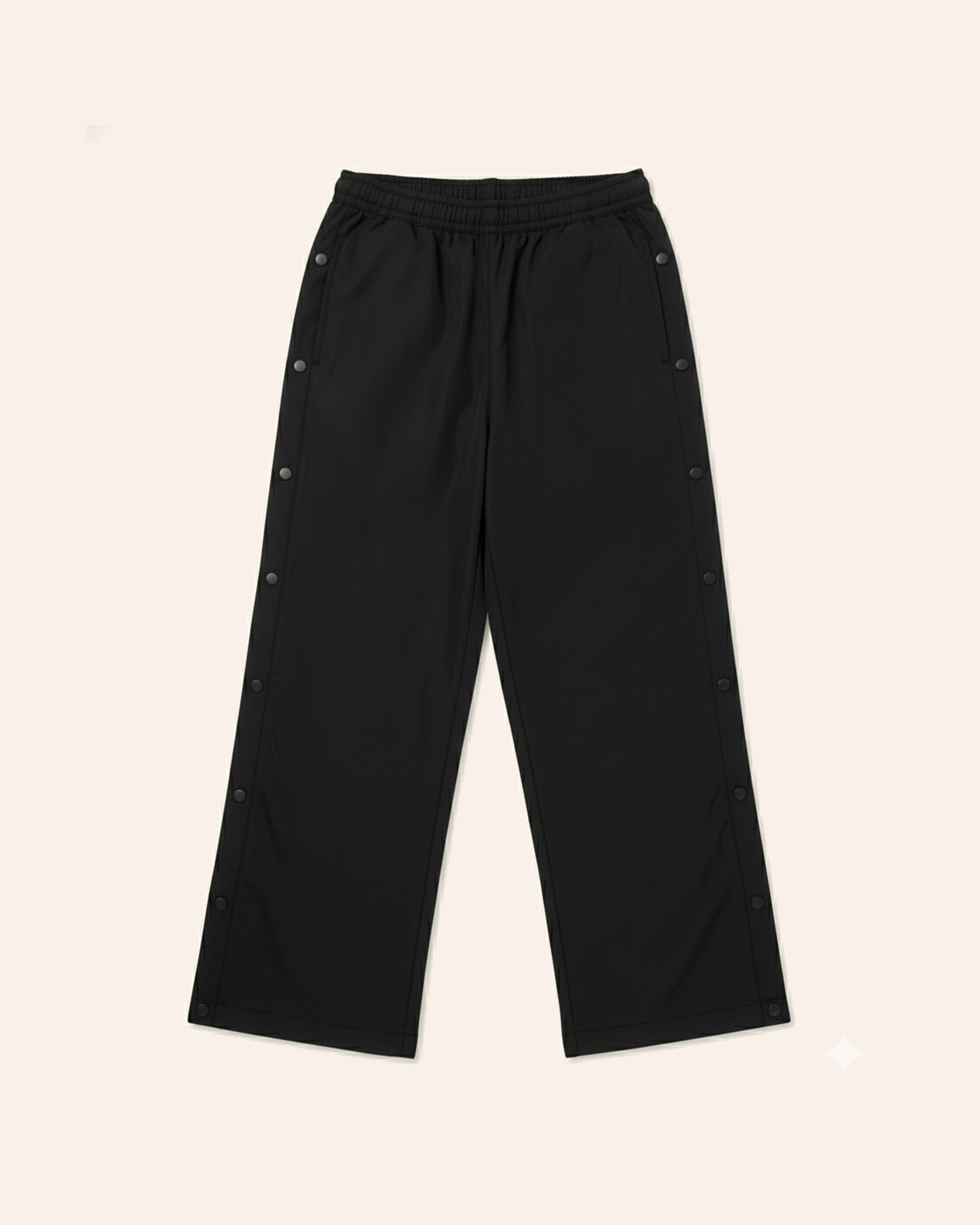Buttoned Midweight Trackpants - Black
