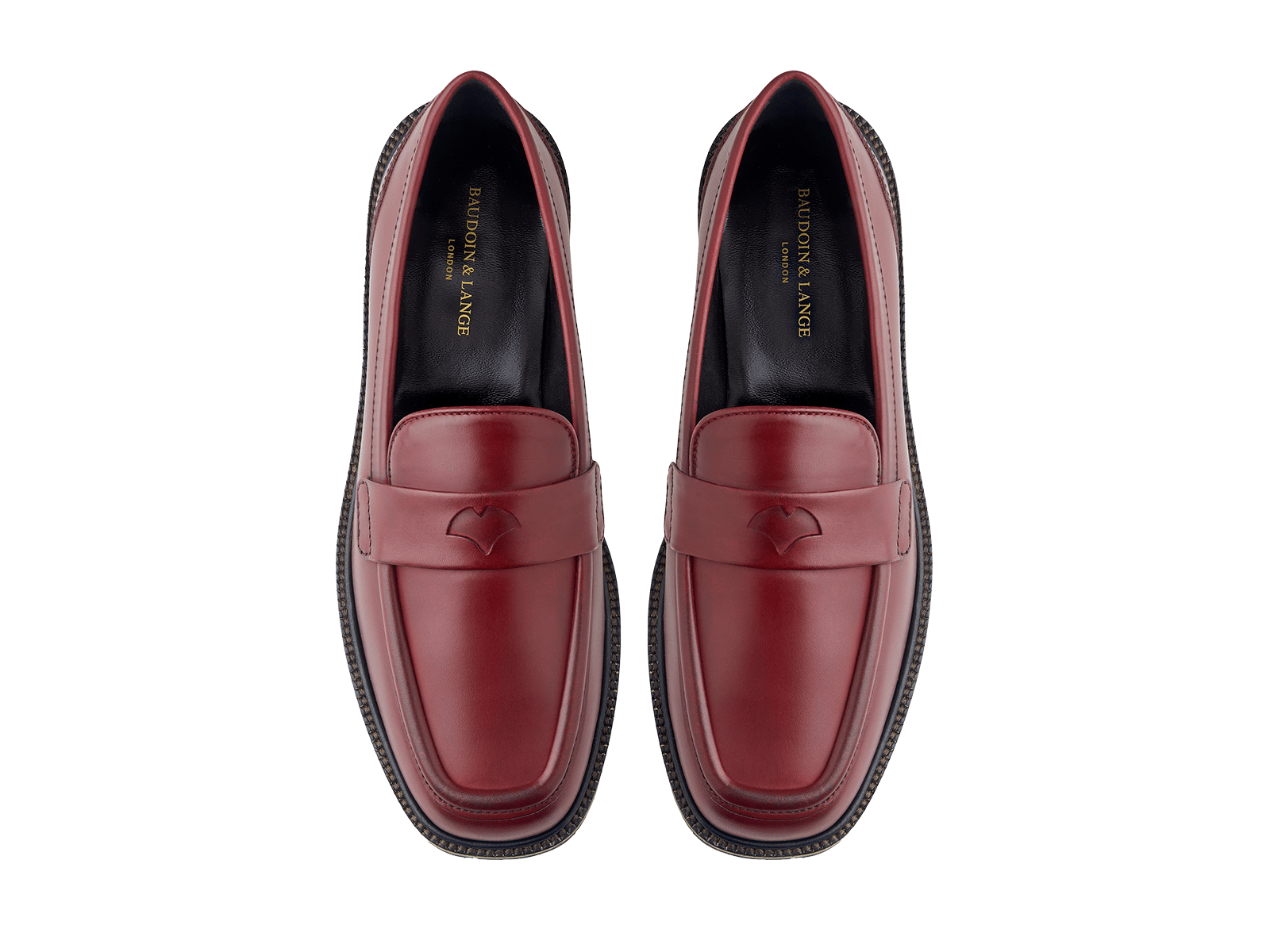 Charlotte Penny Loafers in Crimson Calf
