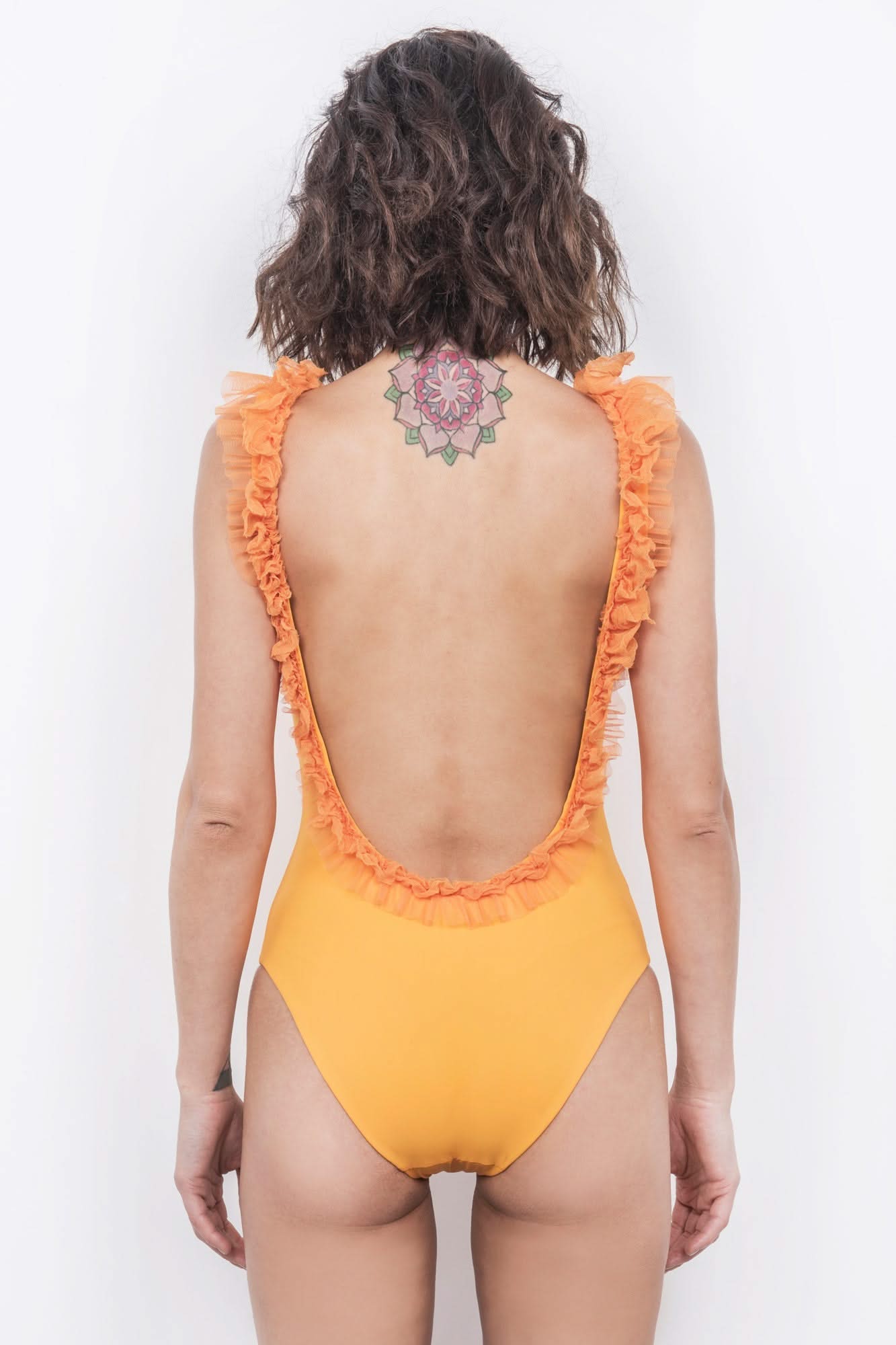 Backless One-Piece in Sunshine Orange