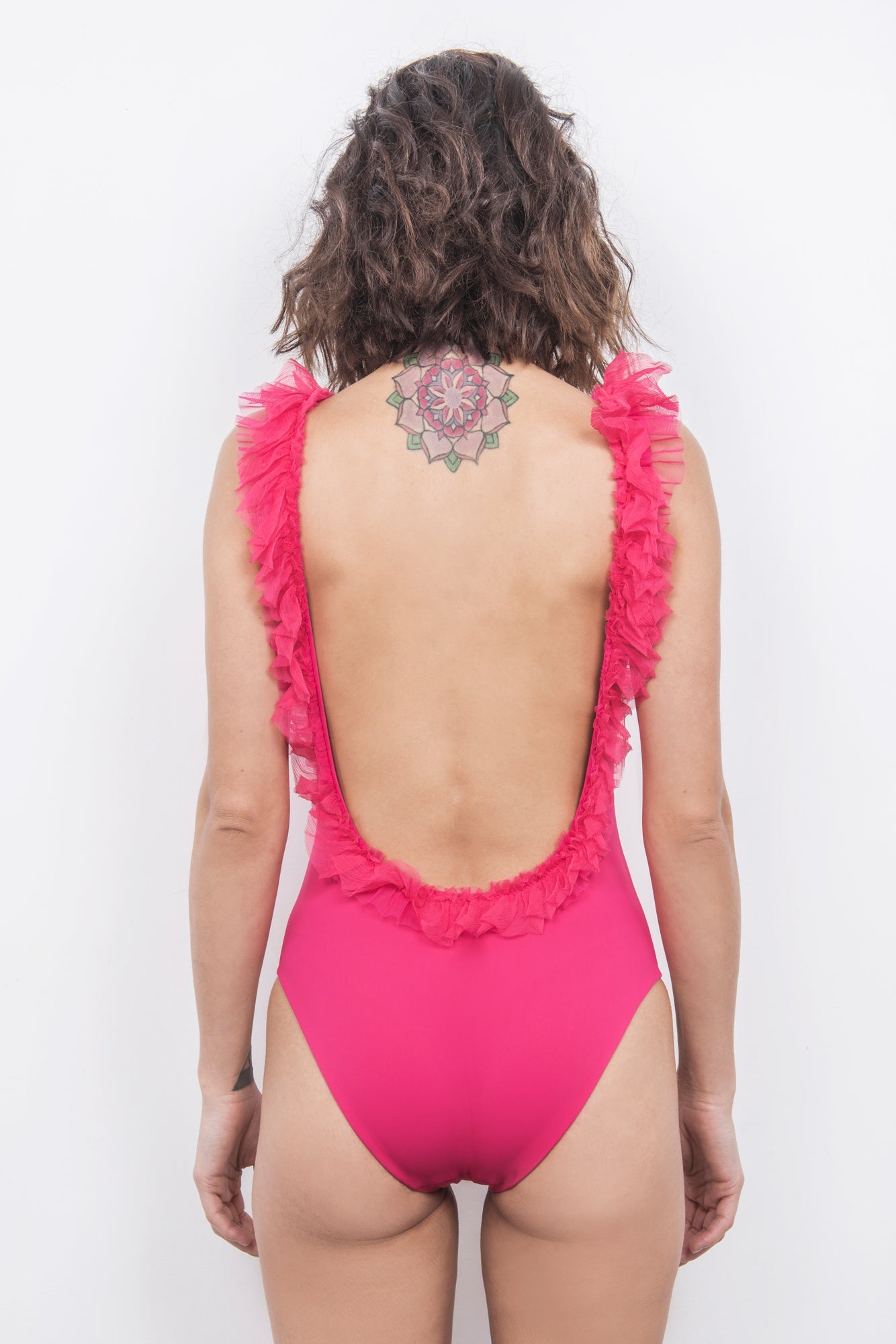 Backless One-Piece in Raspberry