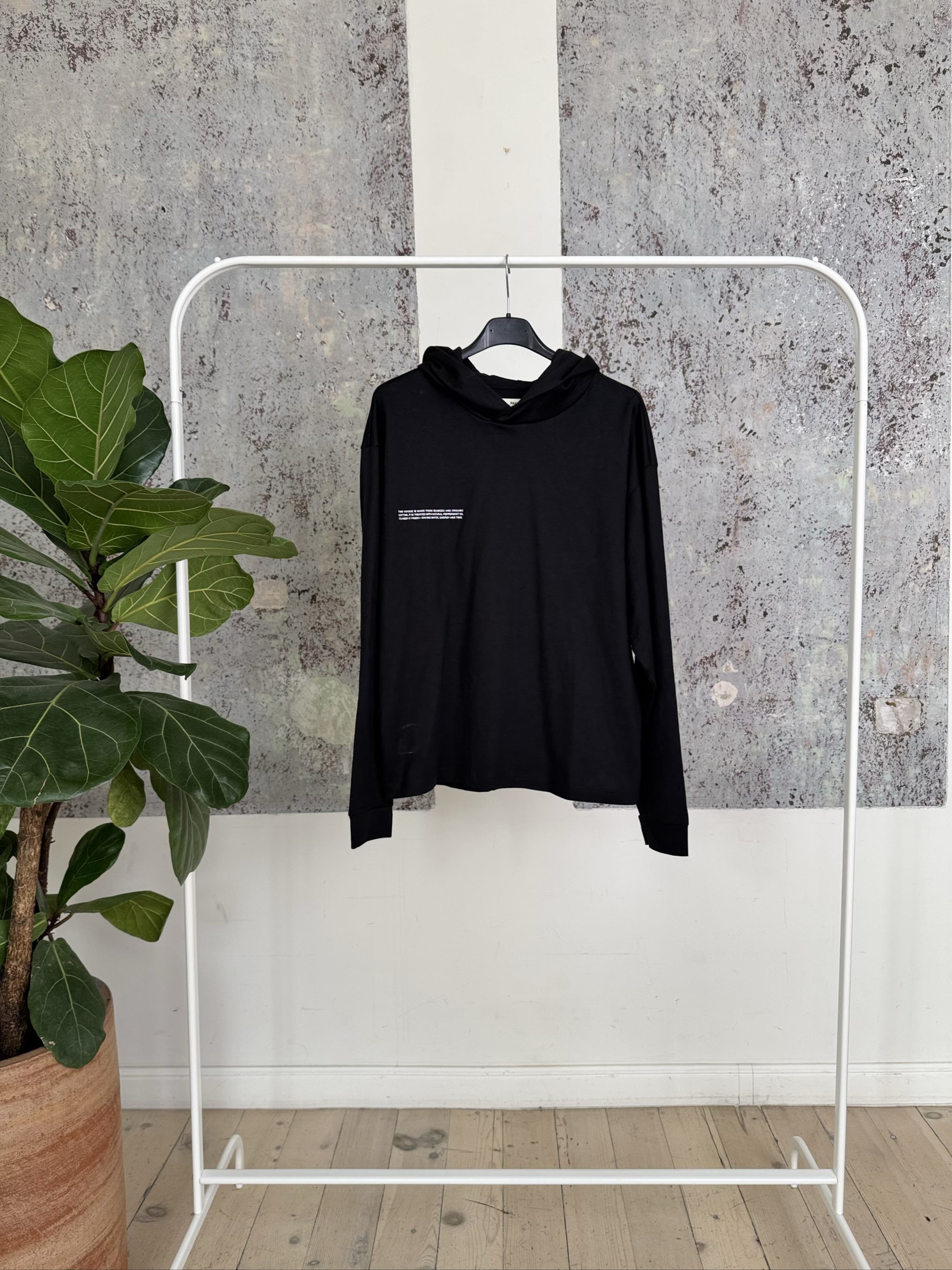SEAWEED FIBER LOUNGEWEAR HOODIE JOF0007 - BLACK - S