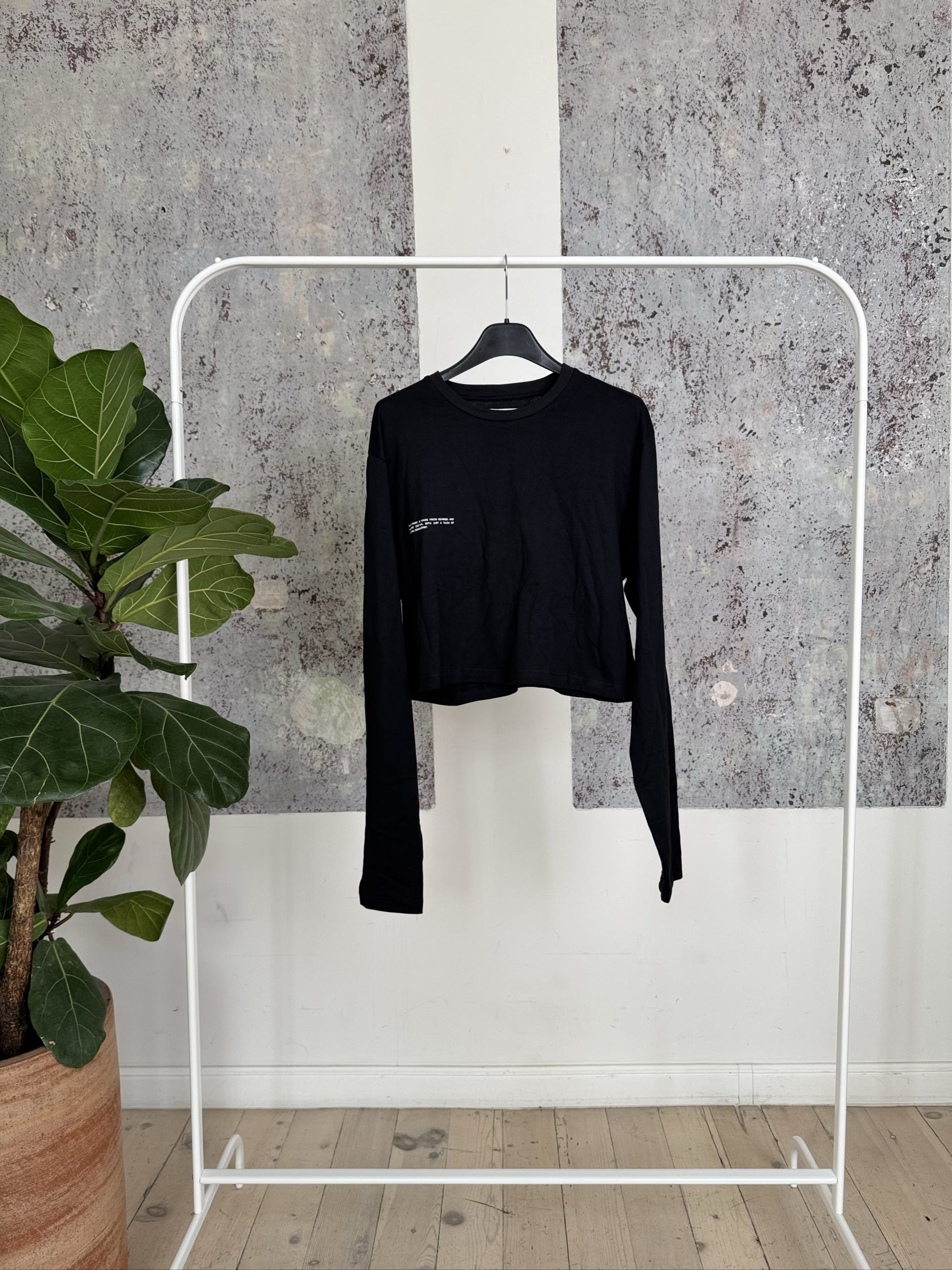 Seaweed Fiber Long Sleeve Crop 20JTU06B-JMOS01 - Black - XS
