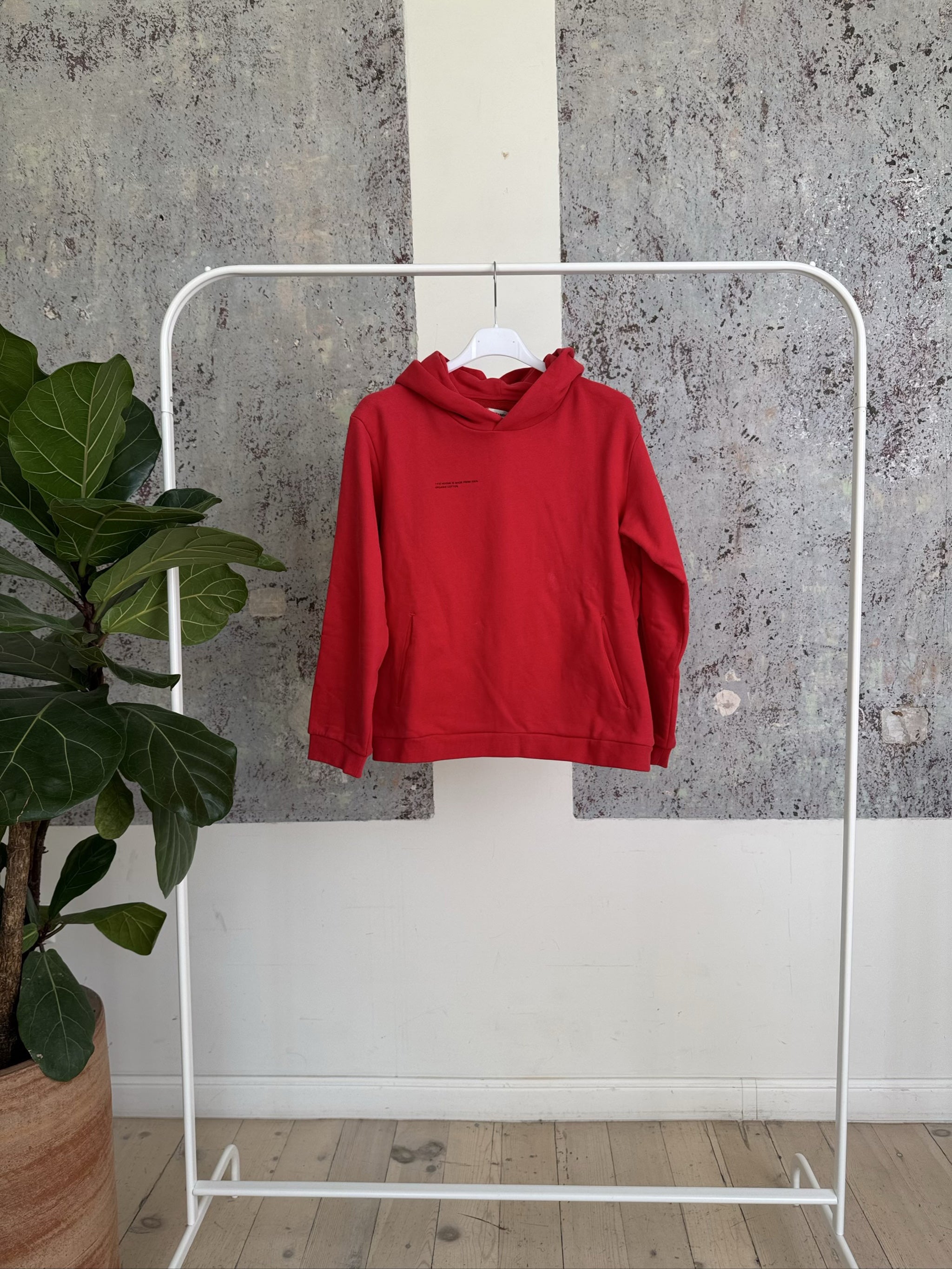 KIDS ORGANIC COTTON HOODIE 20FHKU02 - APPLE RED - 11-12YR