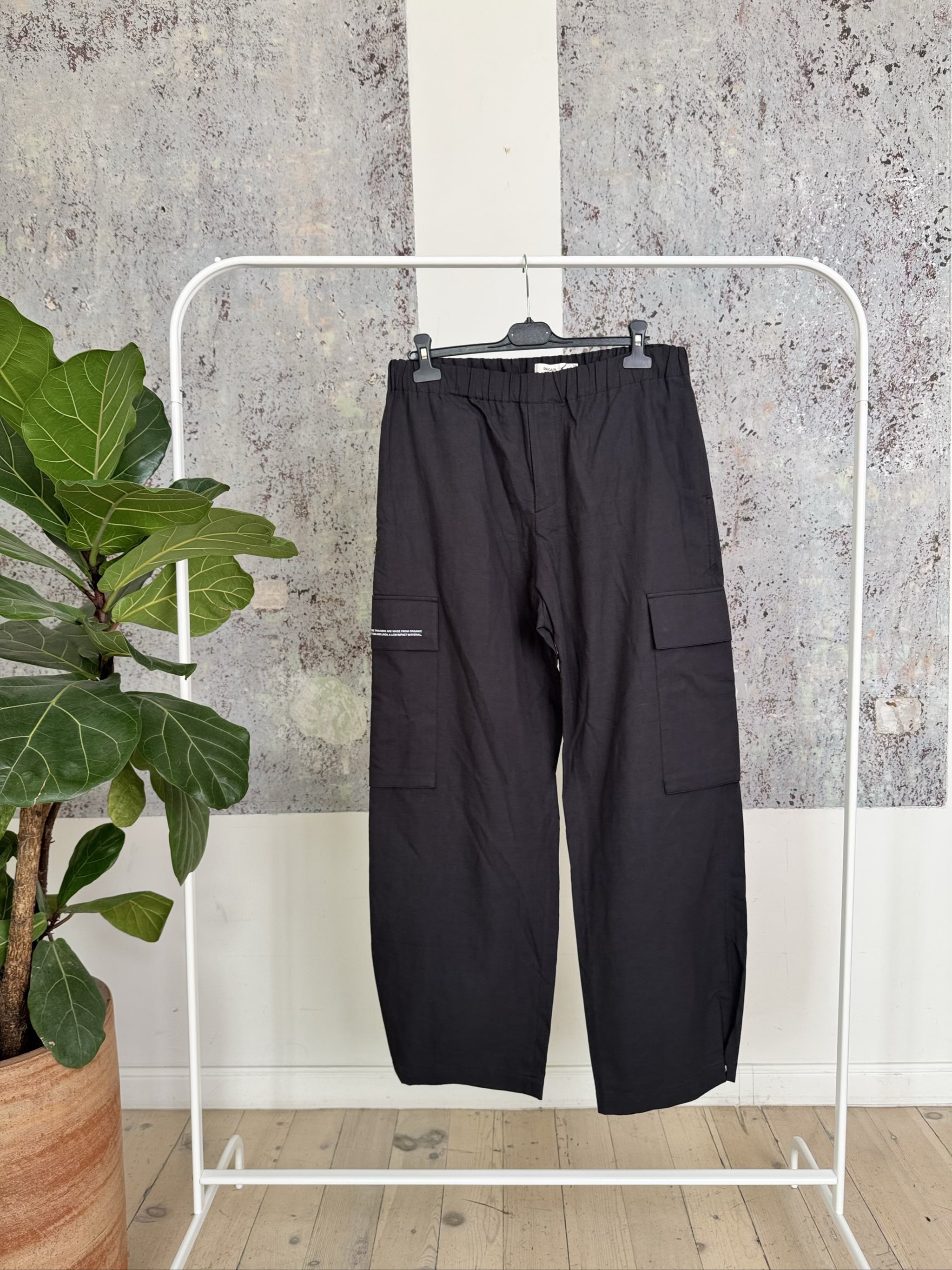 Cotton Linen Cargo Trouser - 10000272 - Black - L