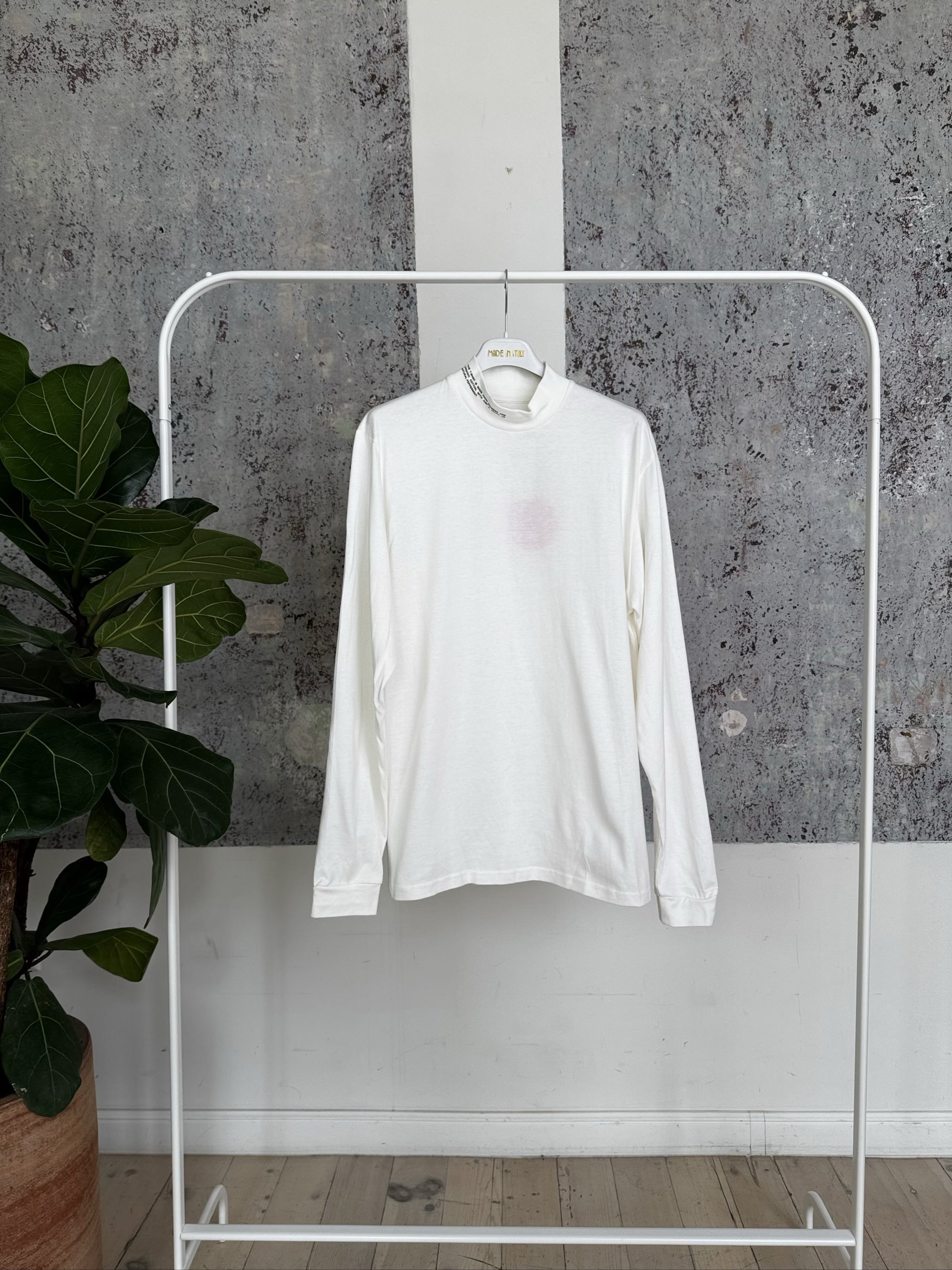 SEAWEED FIBER HIGH NECK LONG SLEEVE T-SHIRT 20JTM13 - OFF WHITE - M