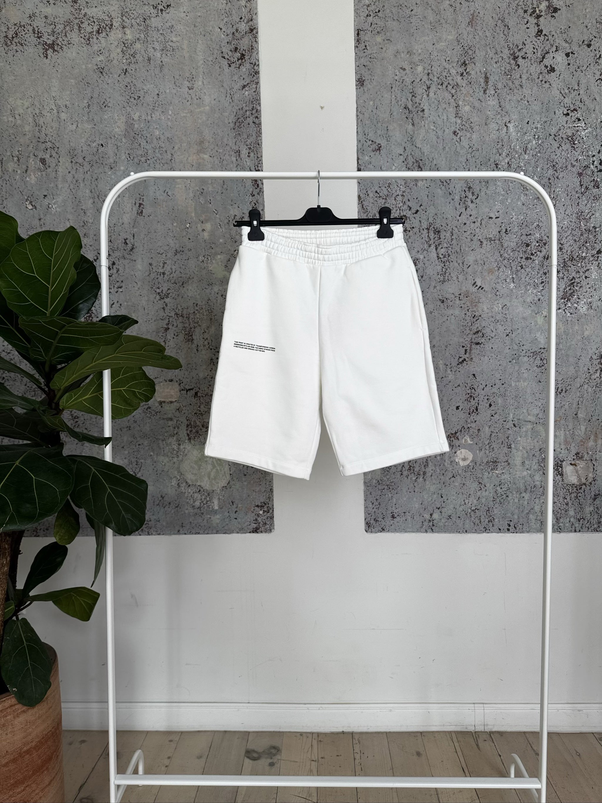 RECYCLED COTTON LONG SHORTS WITH AIR INK 20FSU01B - OFF-WHITE - XS