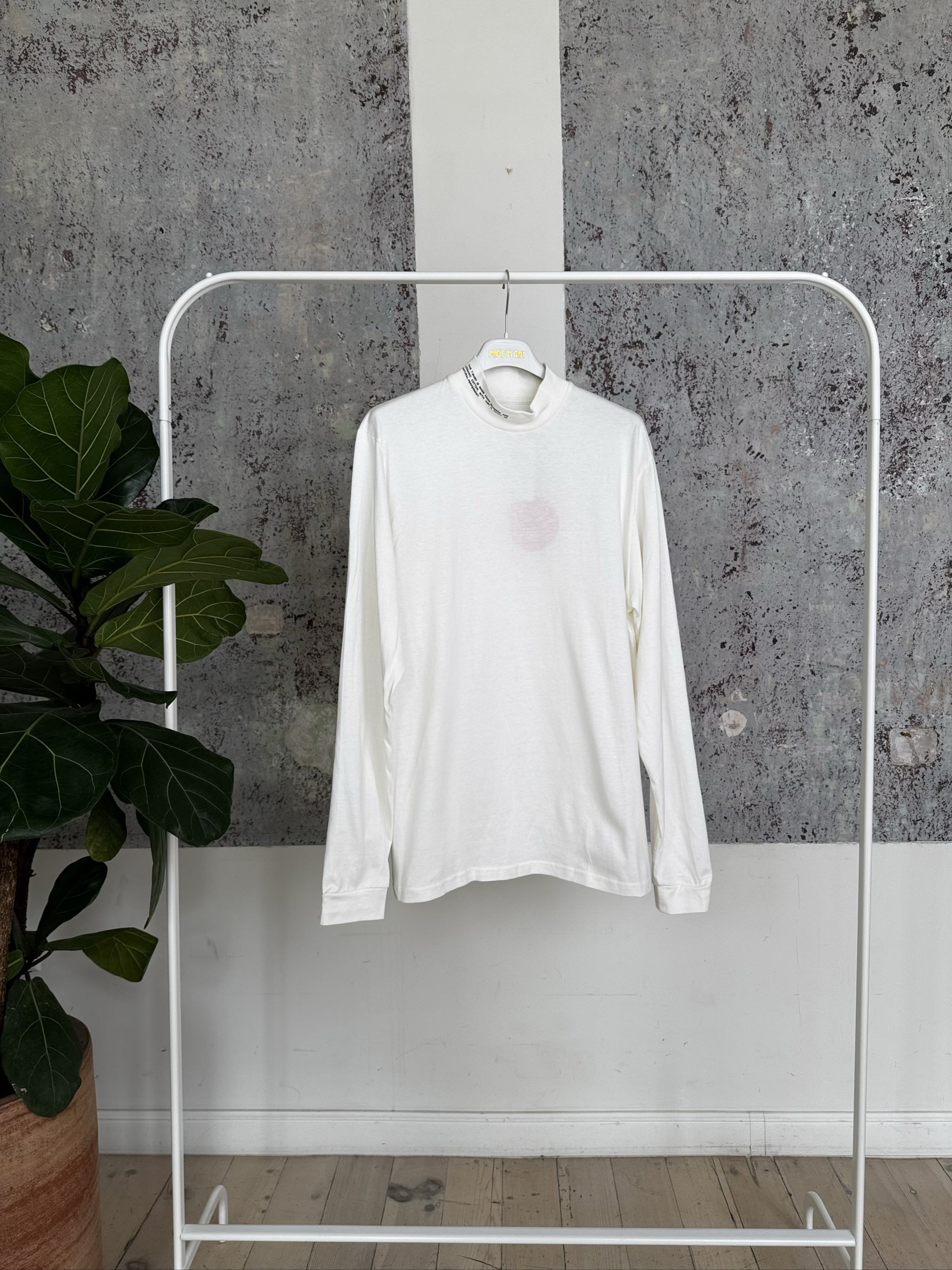SEAWEED FIBER HIGH NECK LONG SLEEVE T-SHIRT 20JTM13 - OFF WHITE - L
