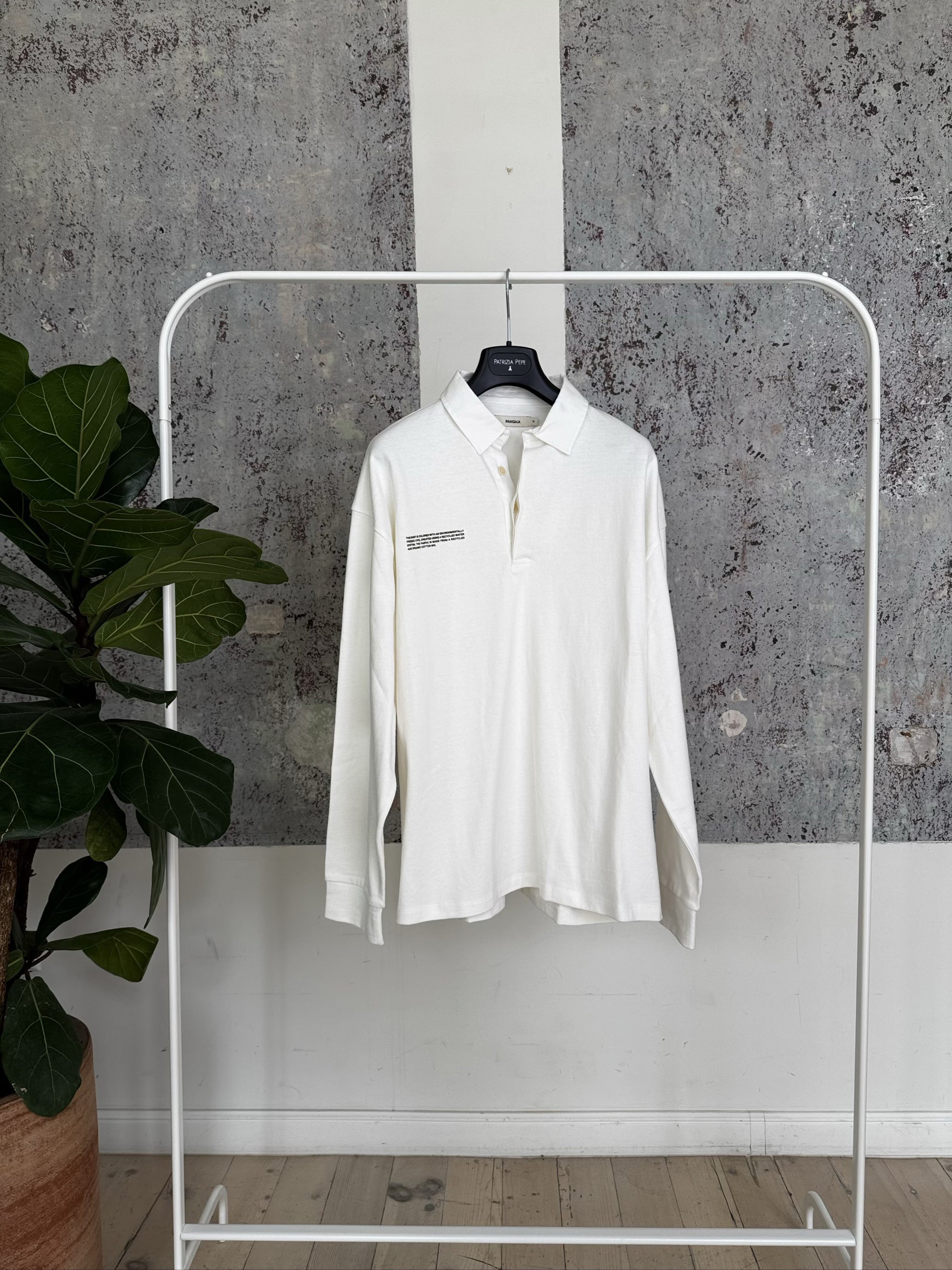 RECYCLED COTTON RUGBY SHIRT SH0001 - OFF WHITE - M