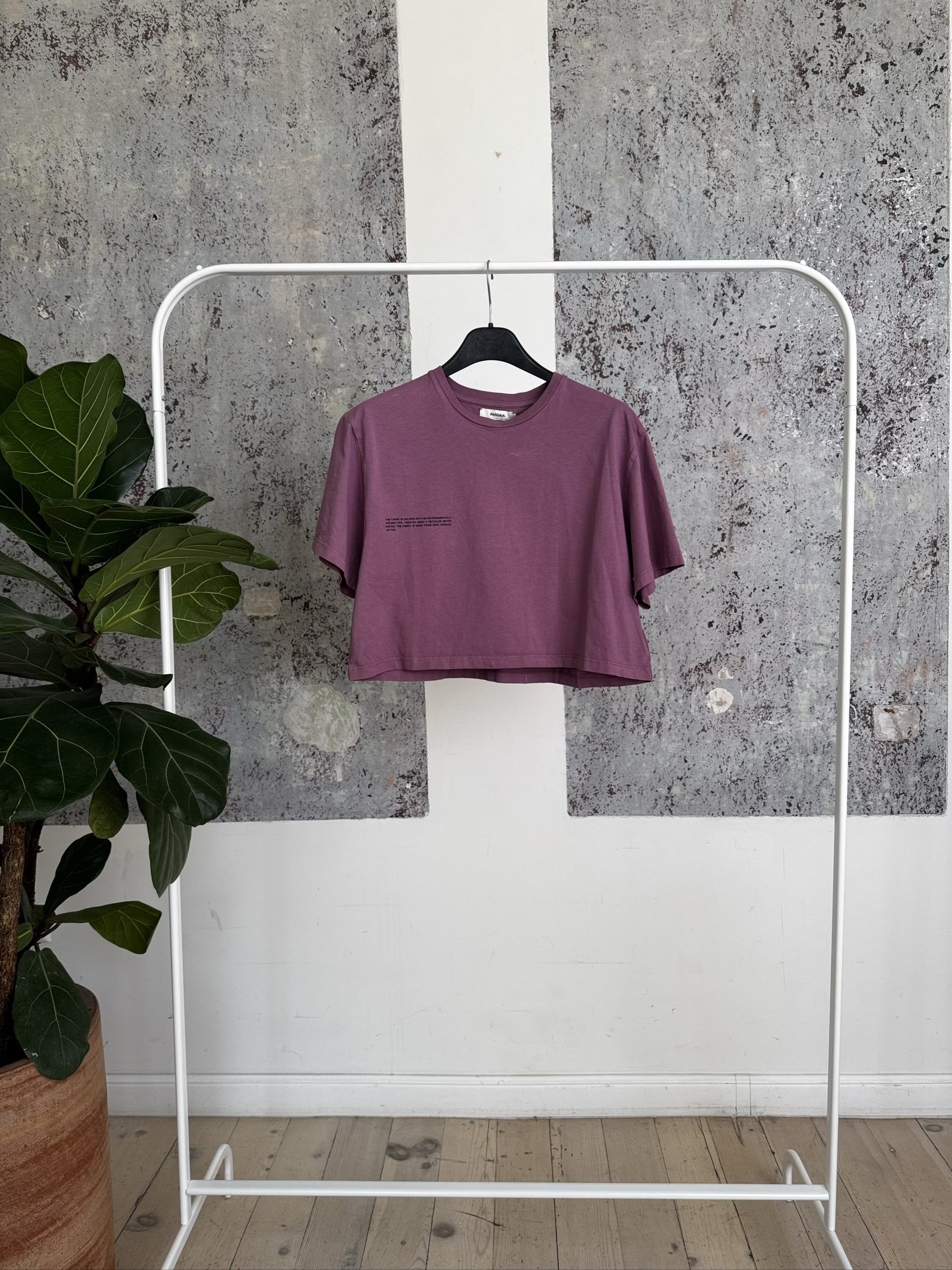 Organic Cotton Crop T-Shirt 20JTU06-JMO01 - Plum - XS