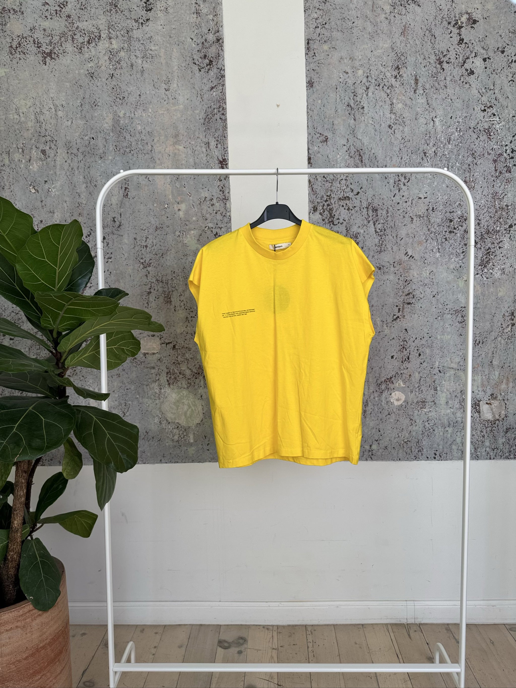 Organic Cotton Cropped Shoulder T-Shirt 20JTU02-JMO01 - Saffron Yellow - S
