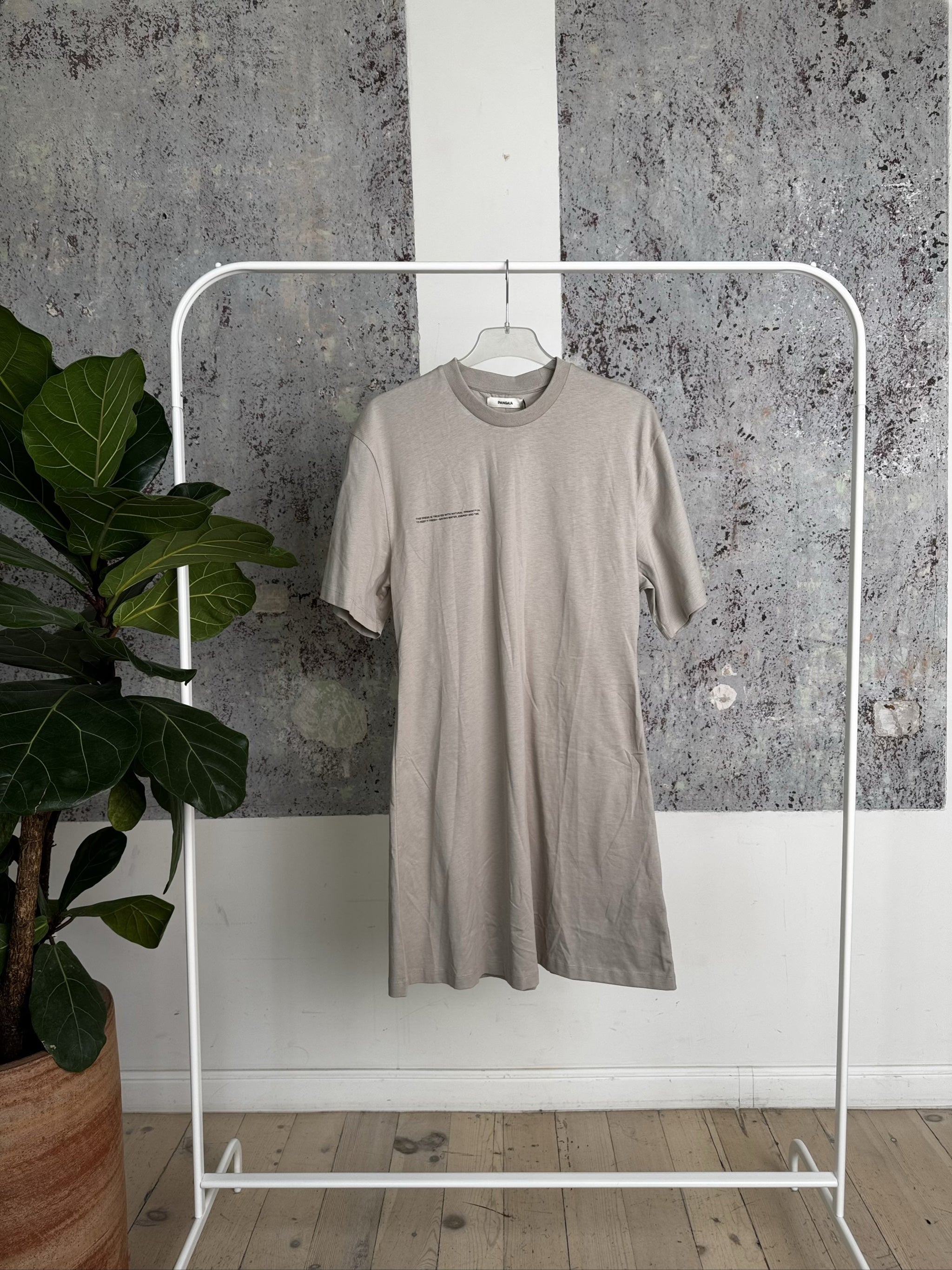 ORGANIC COTTON T-SHIRT DRESS DRF0020 - STONE - M