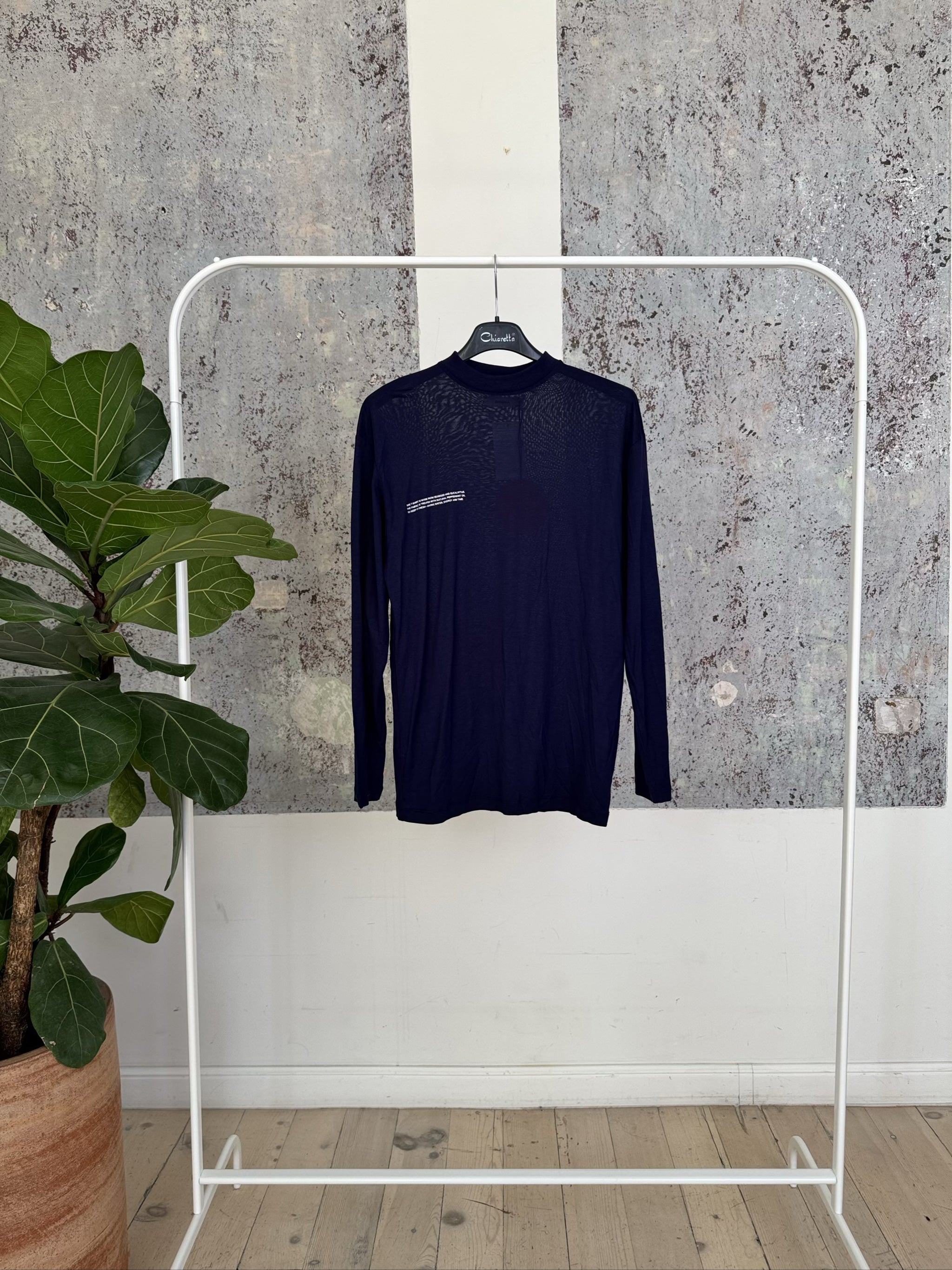 100% SEAWEED FIBER HIGH NECK T-SHIRT JTF0003 - NAVY - XXS