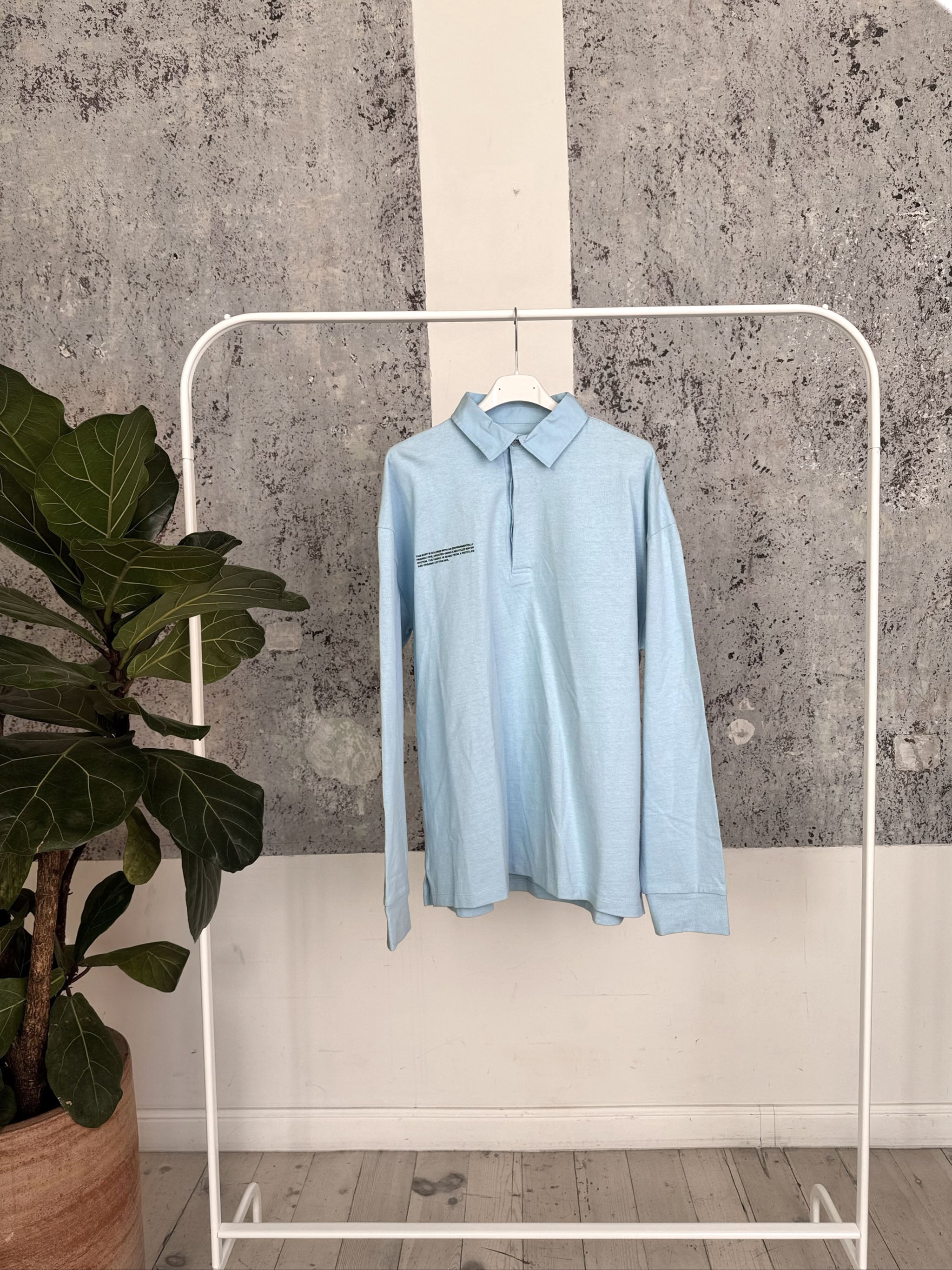 RECYCLED COTTON RUGBY SHIRT SH0001 - CELESTIAL BLUE - S
