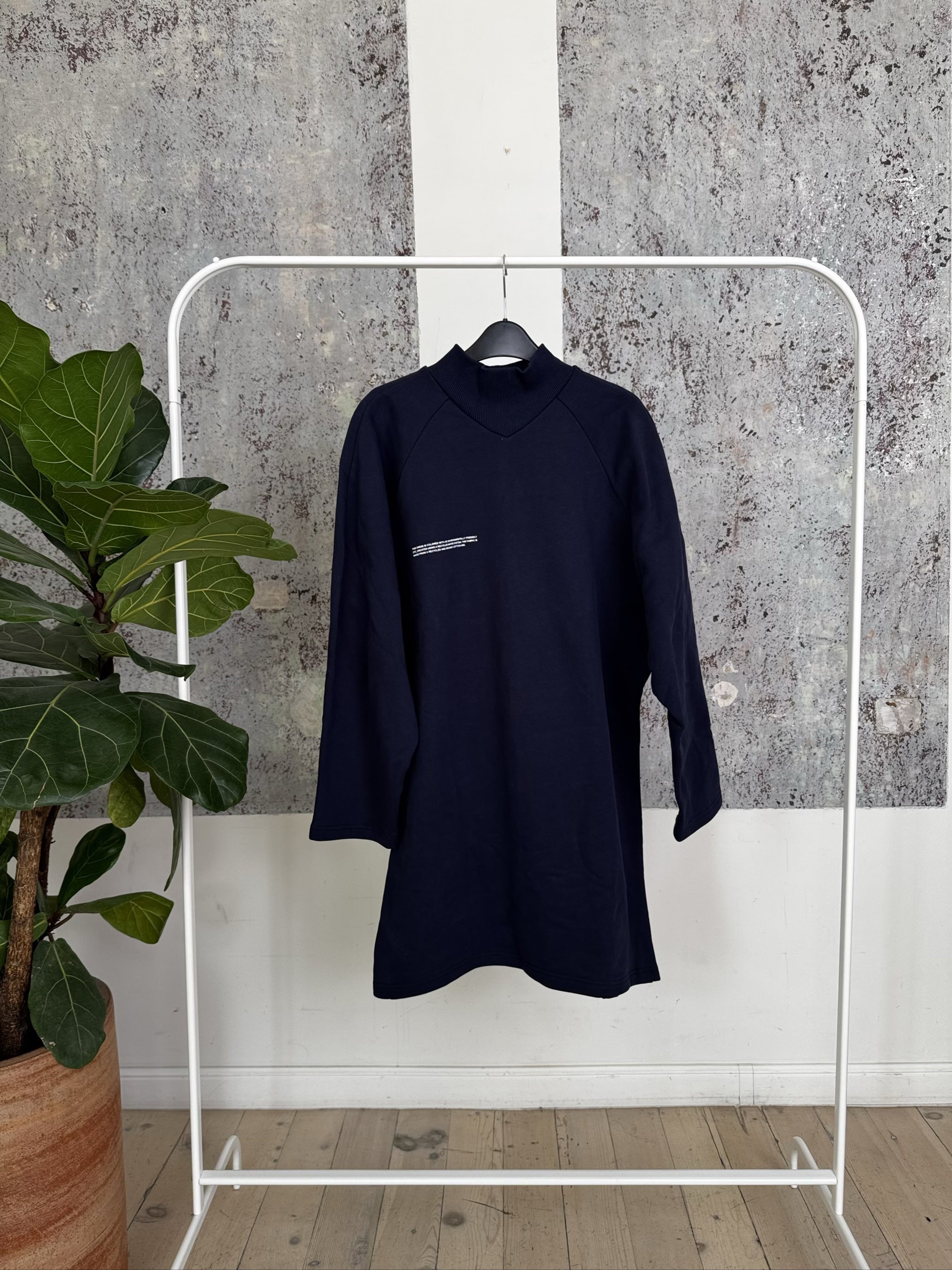 RECYCLED COTTON HIGH NECK DRESS DRF0002 - navy XXL