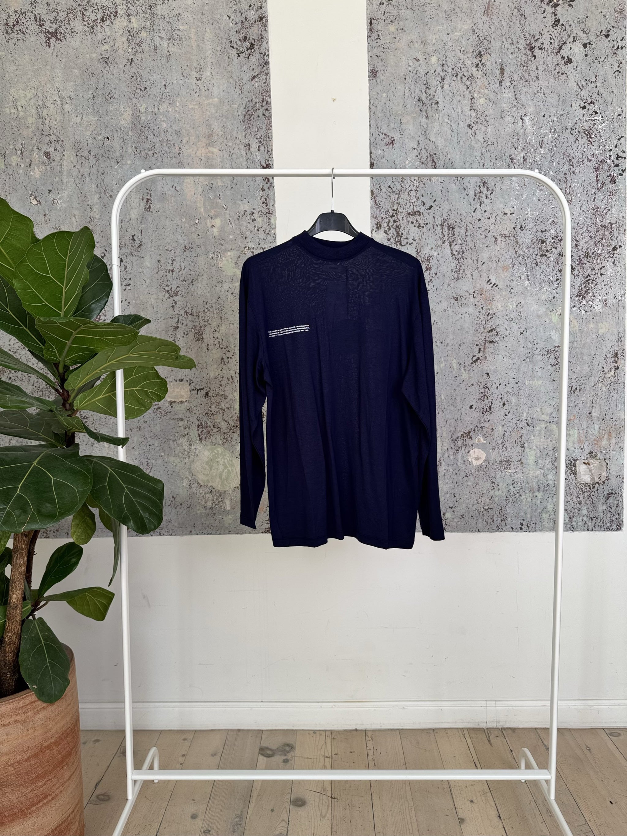 100% SEAWEED FIBER HIGH NECK T-SHIRT JTF0003 - NAVY - S