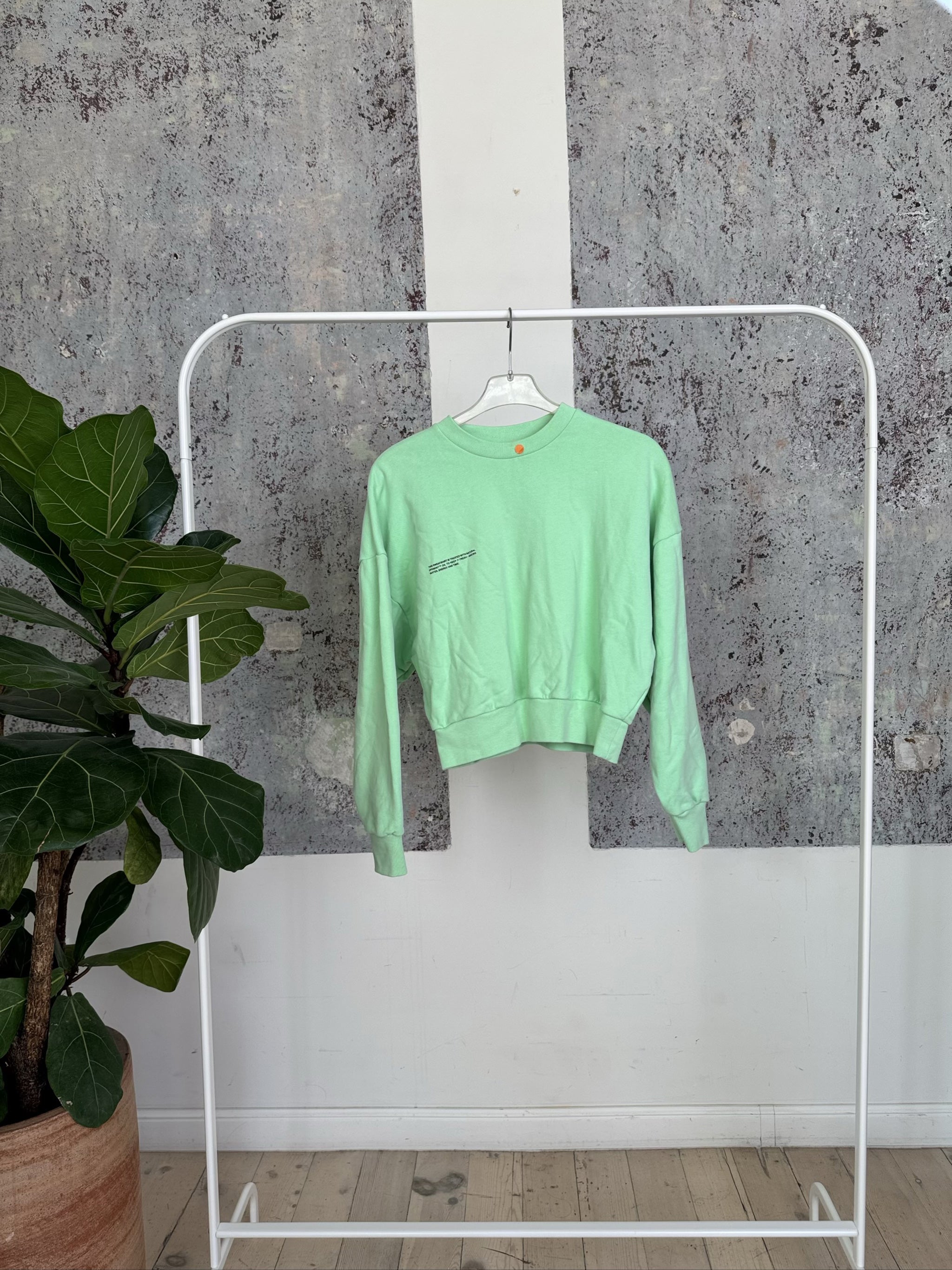 ORGANIC COTTON CROPPED SWEATSHIRT XS - mint green