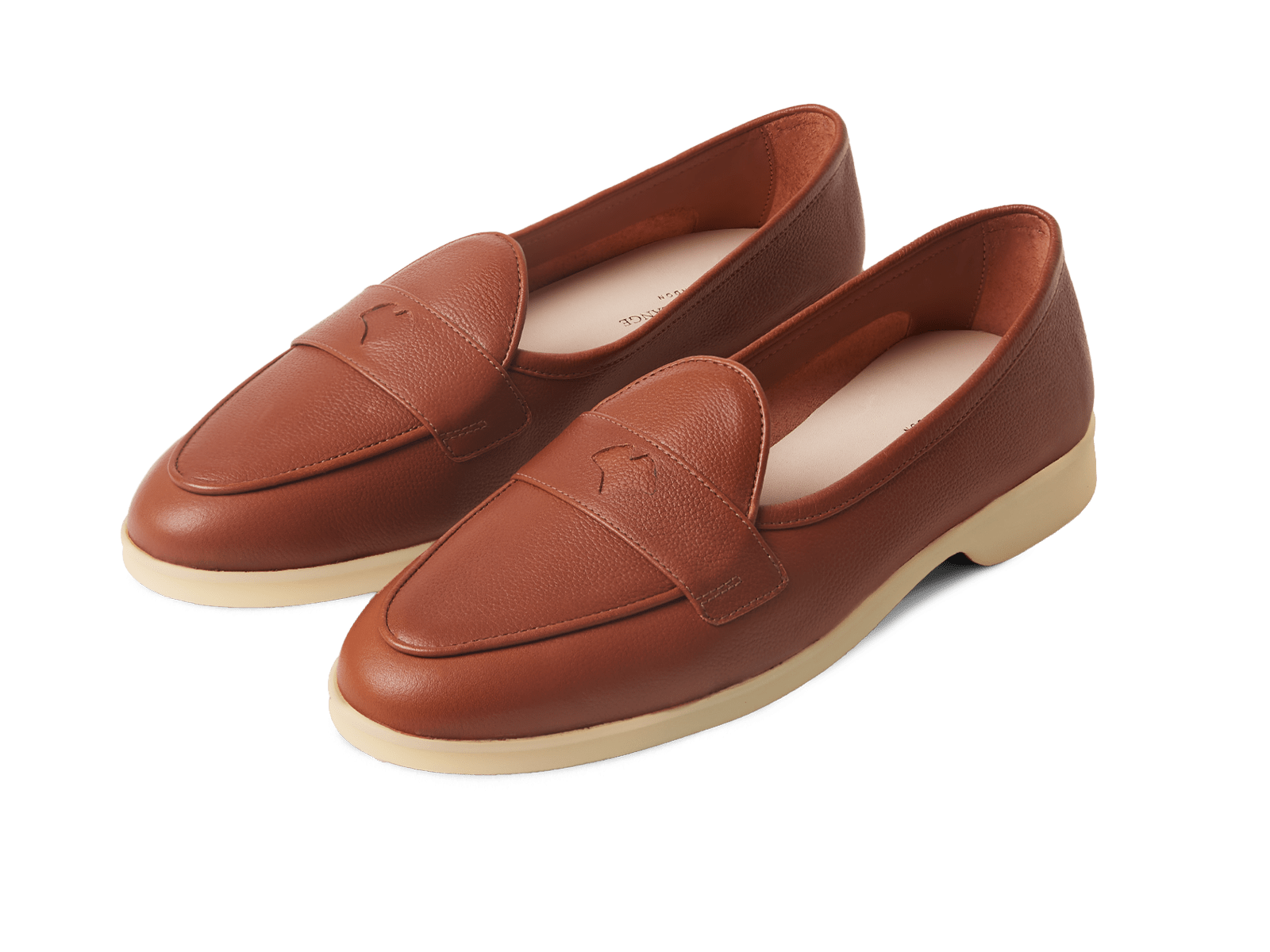 Stride Penny Loafers in Tan Moorland Calf with Natural Sole