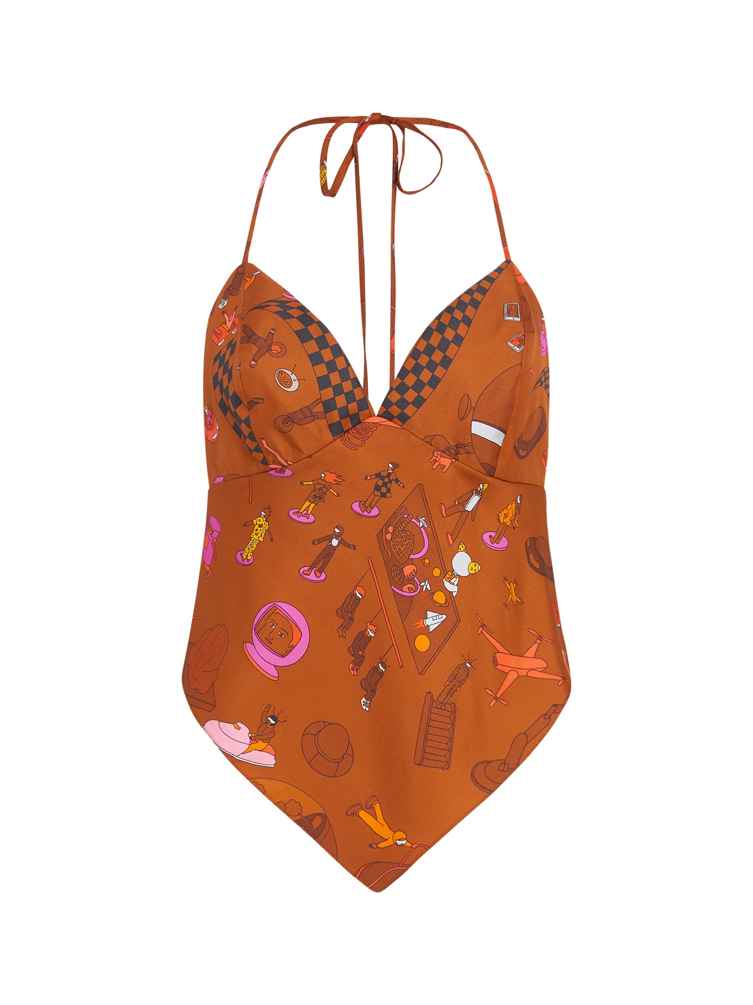 Celestial Cinnamon Silk Twill Scarf Top