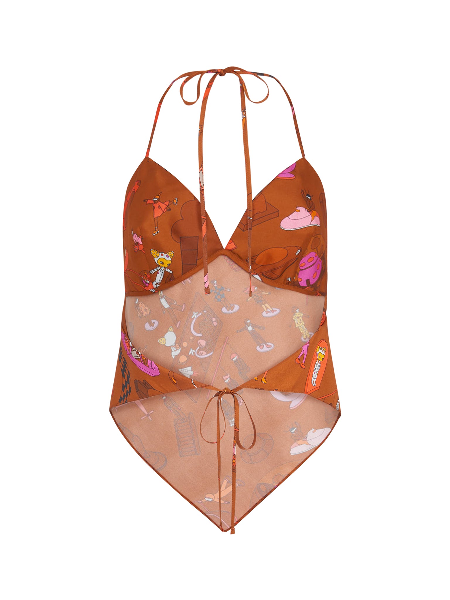 Celestial Cinnamon Silk Twill Scarf Top