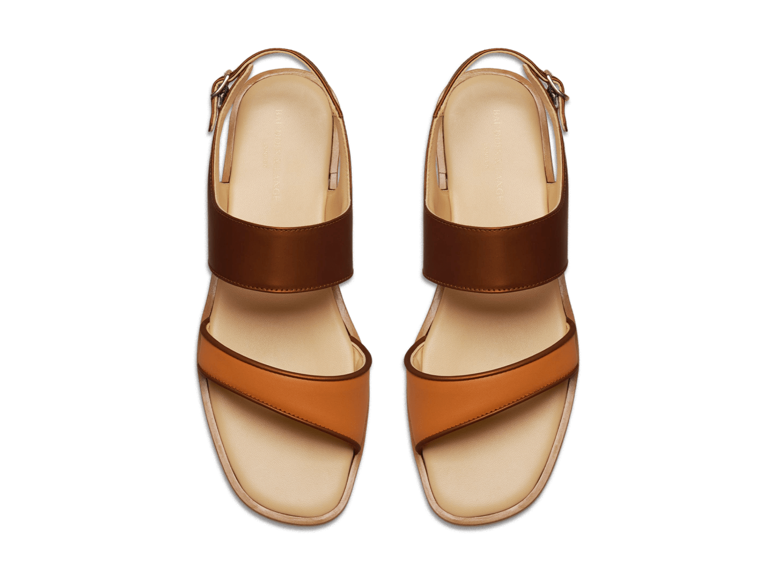 Nuage Sandal in Orange Matt Calf and Copper Translucent Kidskin