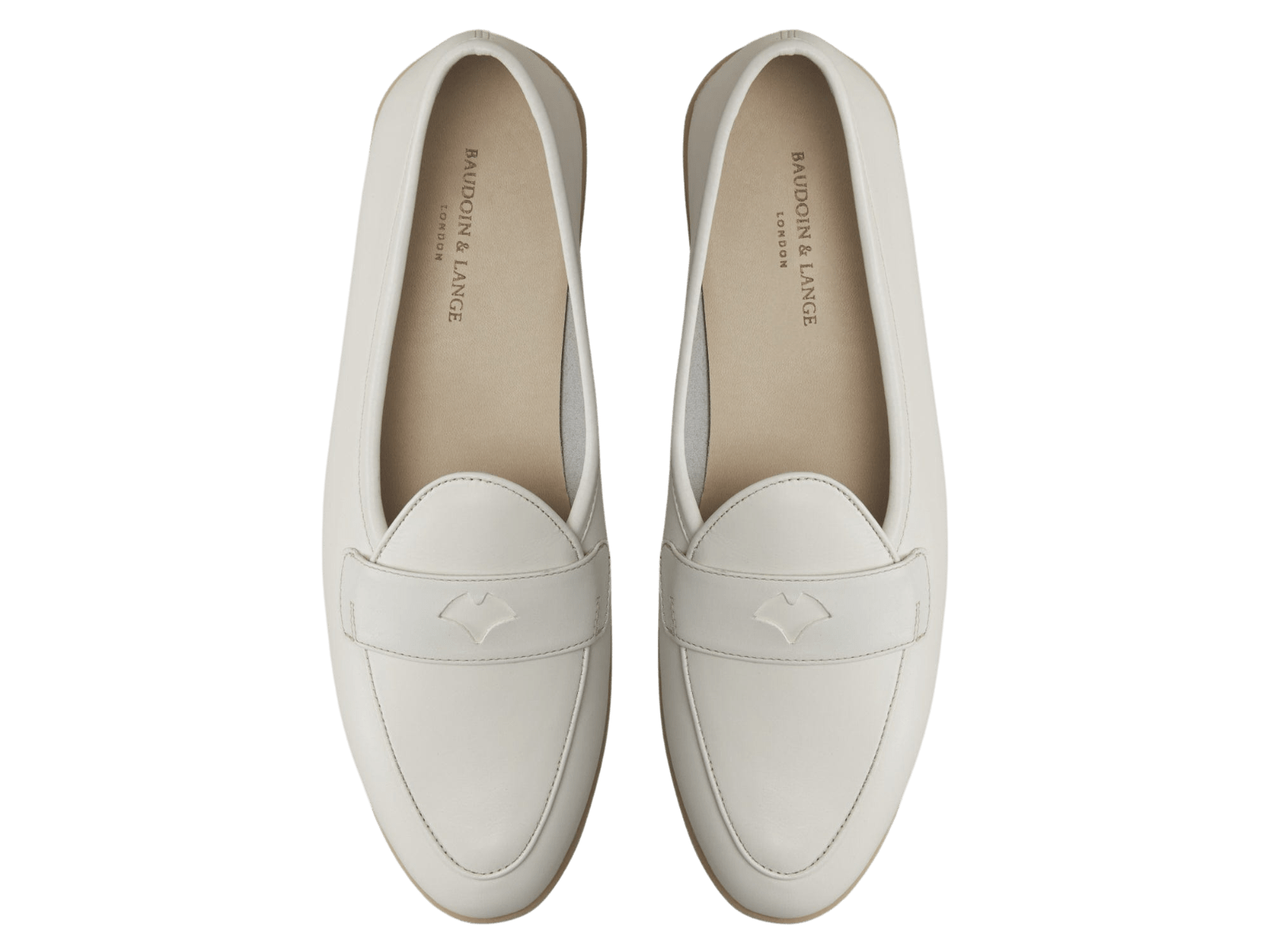Stride Penny Loafers in Blanc Casse Milled Calf