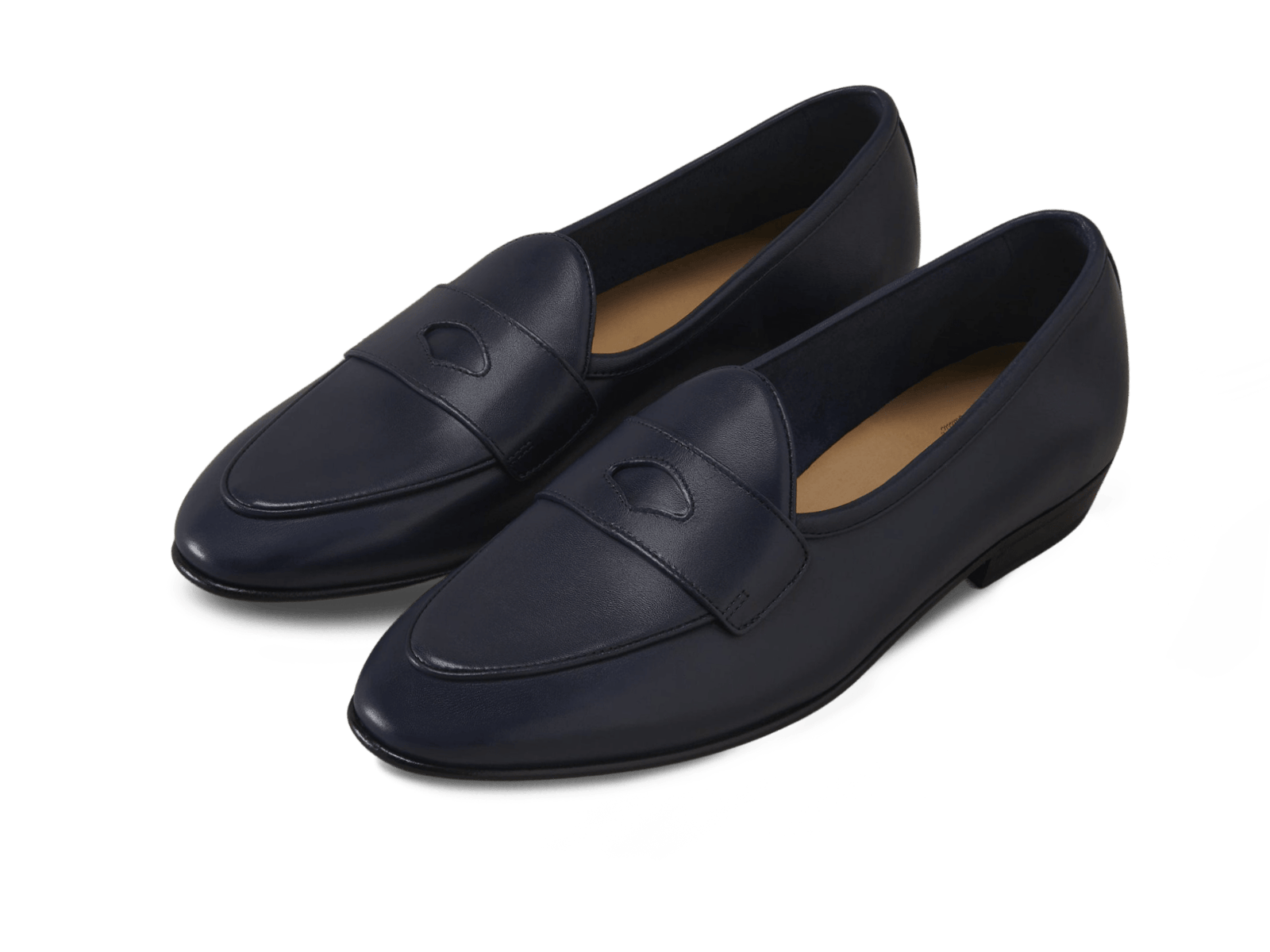 Sagan Classic Ginkgo Loafers in French Navy Drape Calf