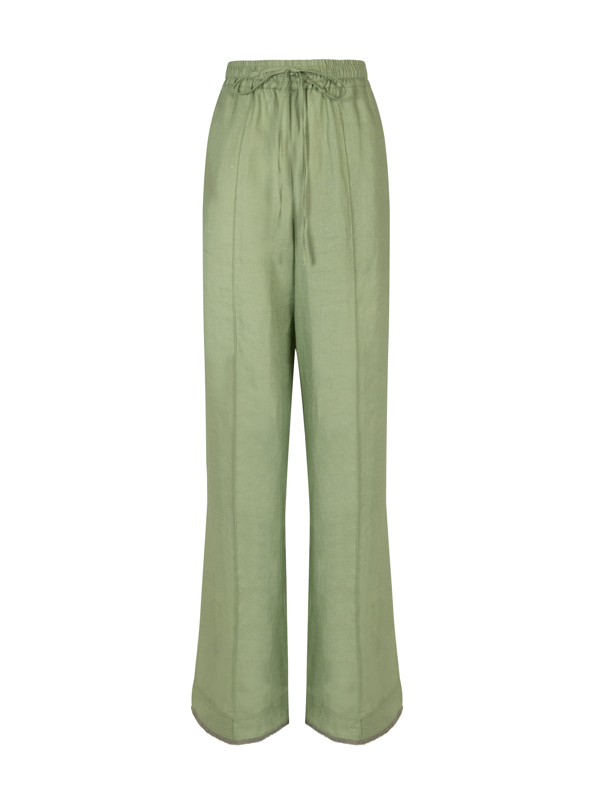 Trousers with Fringe - Green
