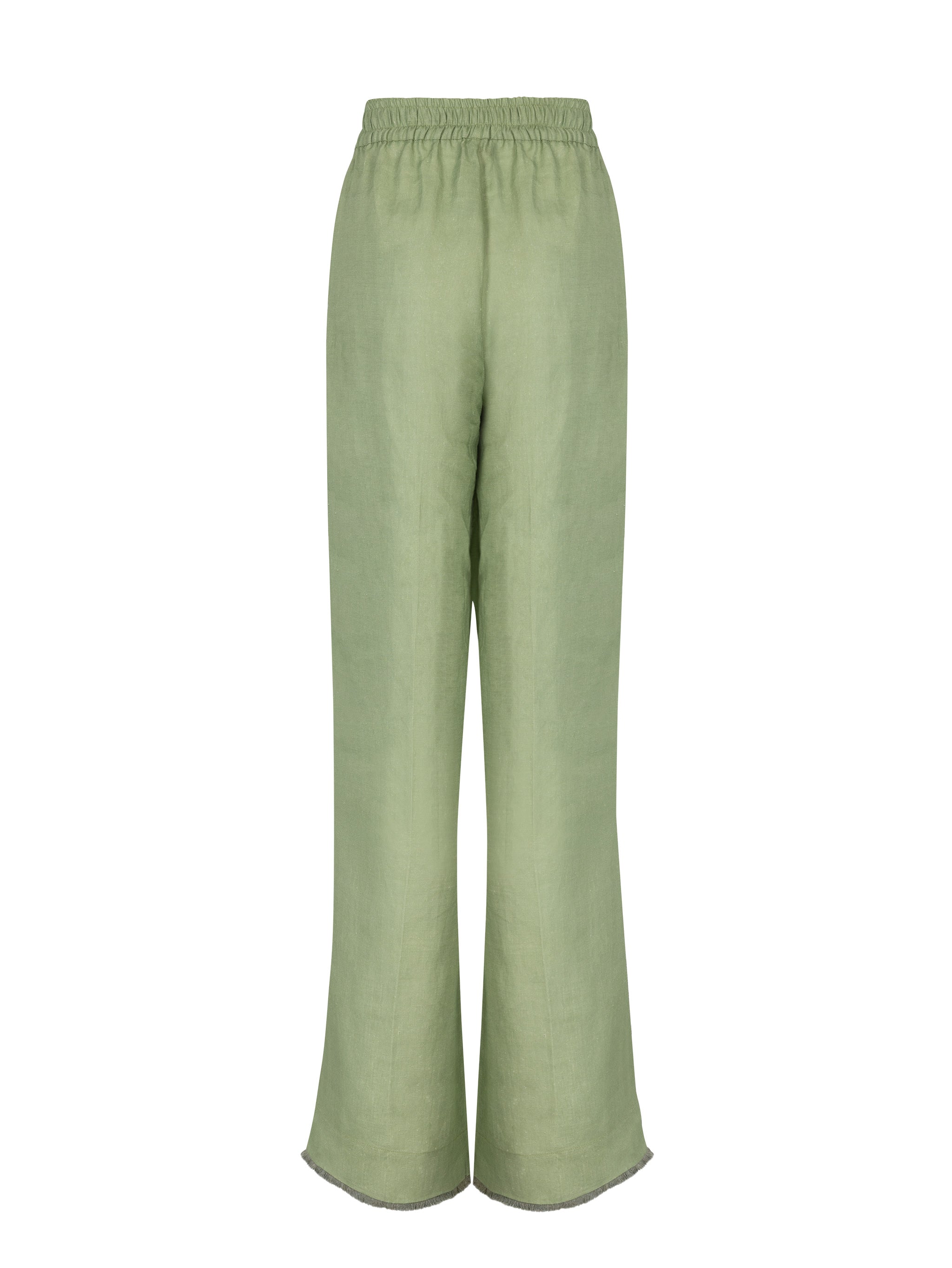 Trousers with Fringe - Green