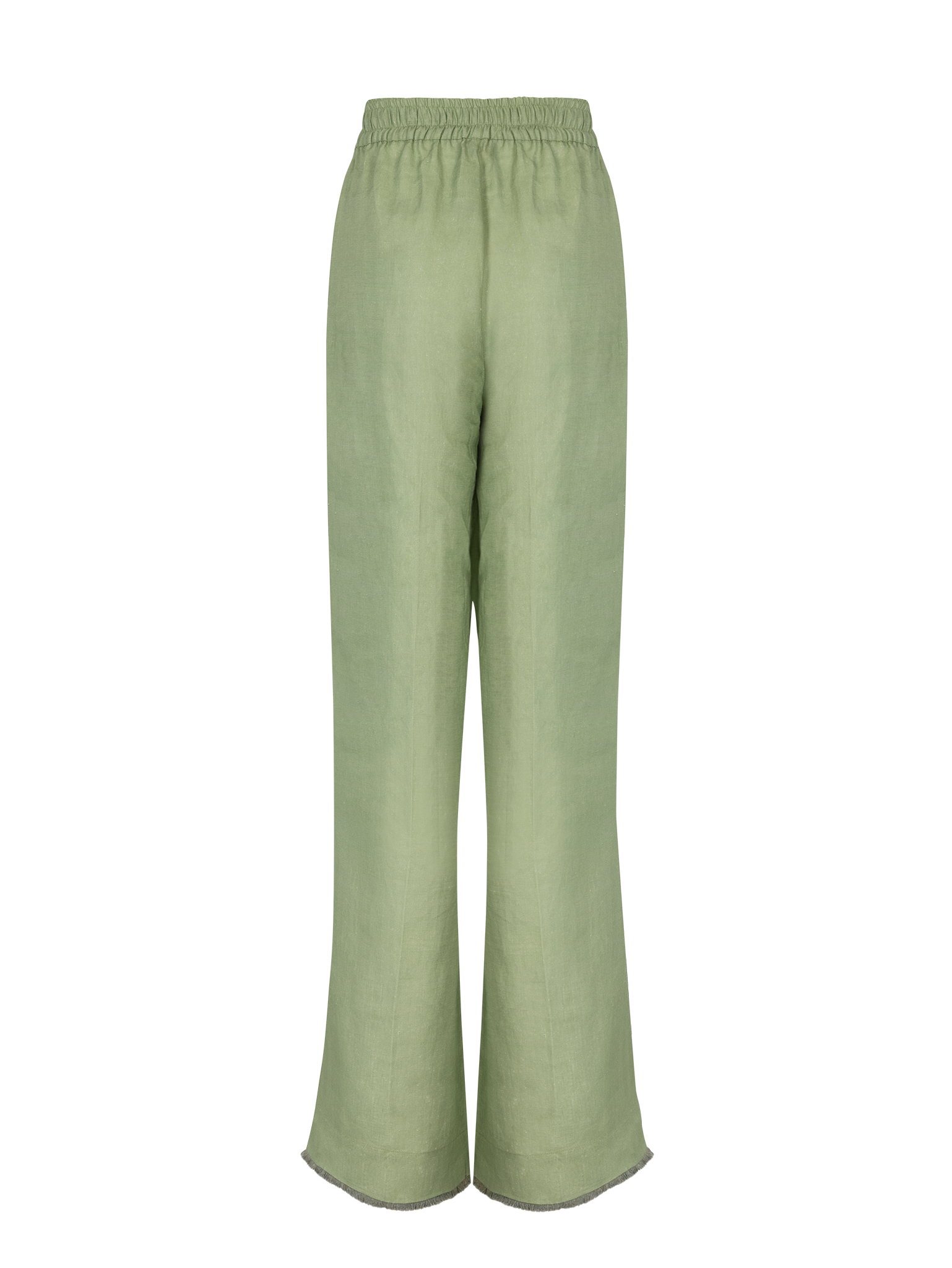 Trousers With Fringe in Green