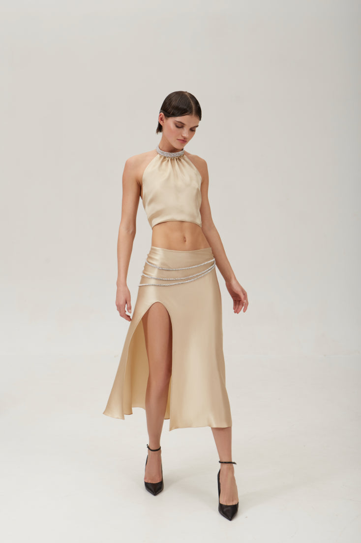 LAETITIA SKIRT  - Champagne Gold