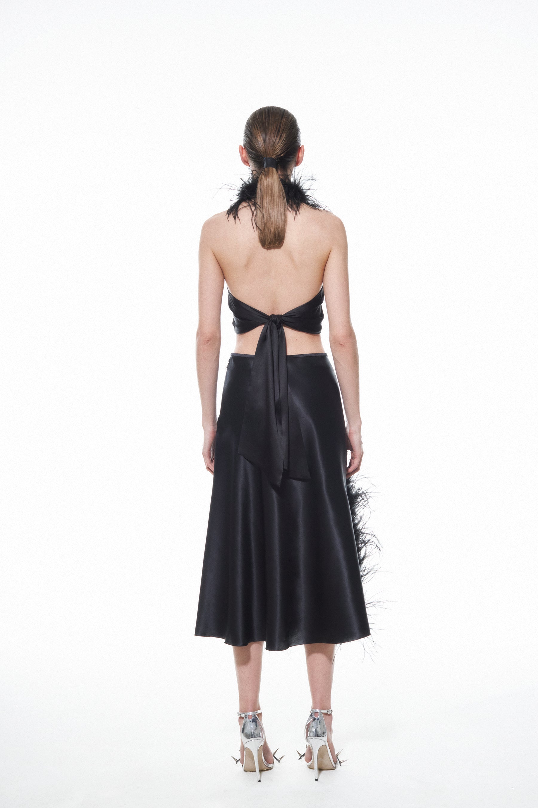 KAIA TOP FEATHERS - Black