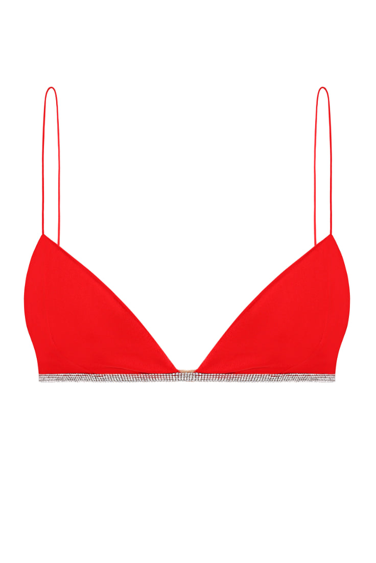 ROSIE SILK BRA - Red