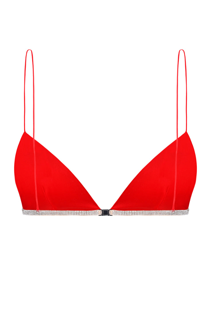 ROSIE SILK BRA - Red